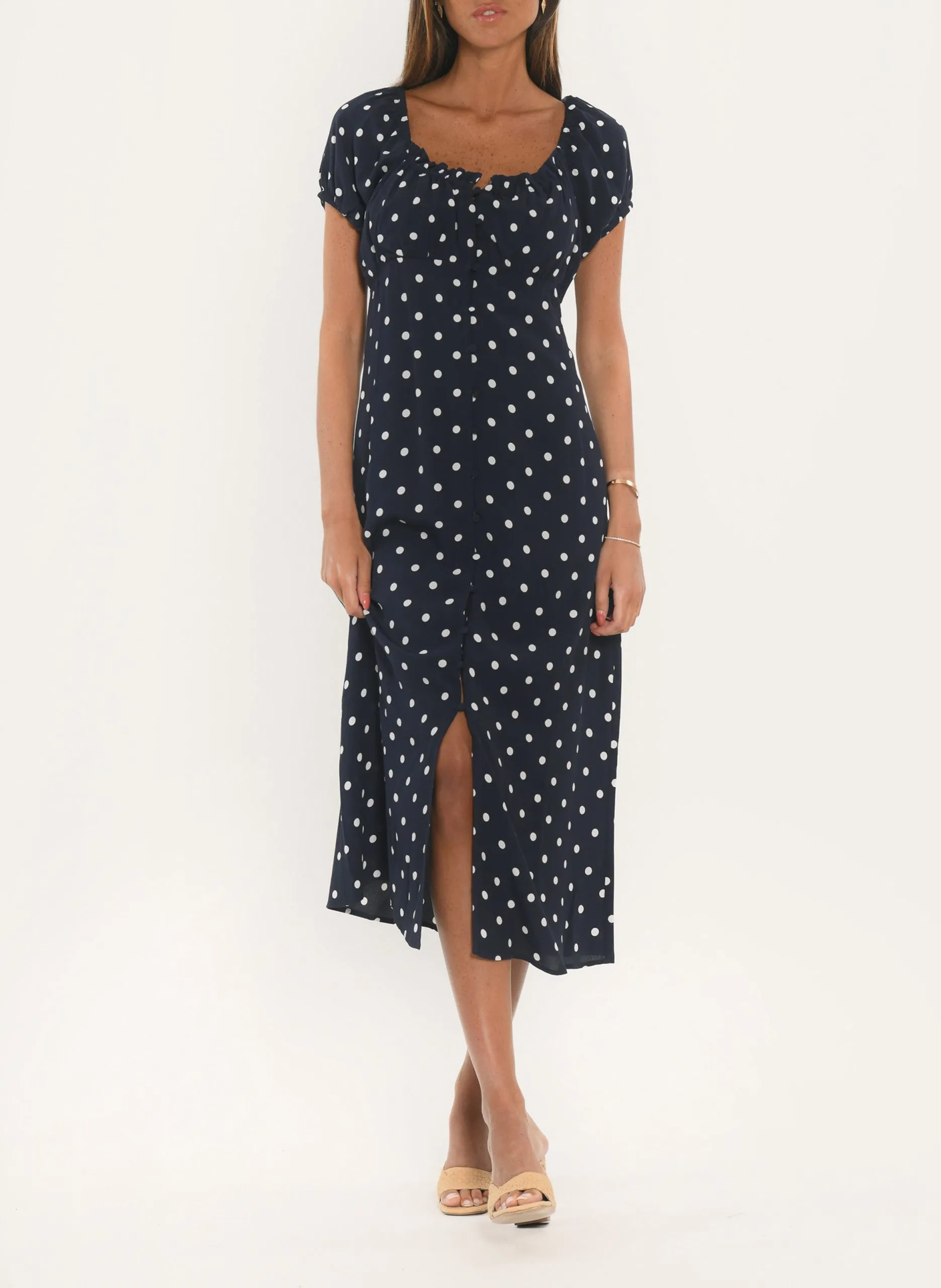 Robe longue évasée imprimée Bleu ANDORRA