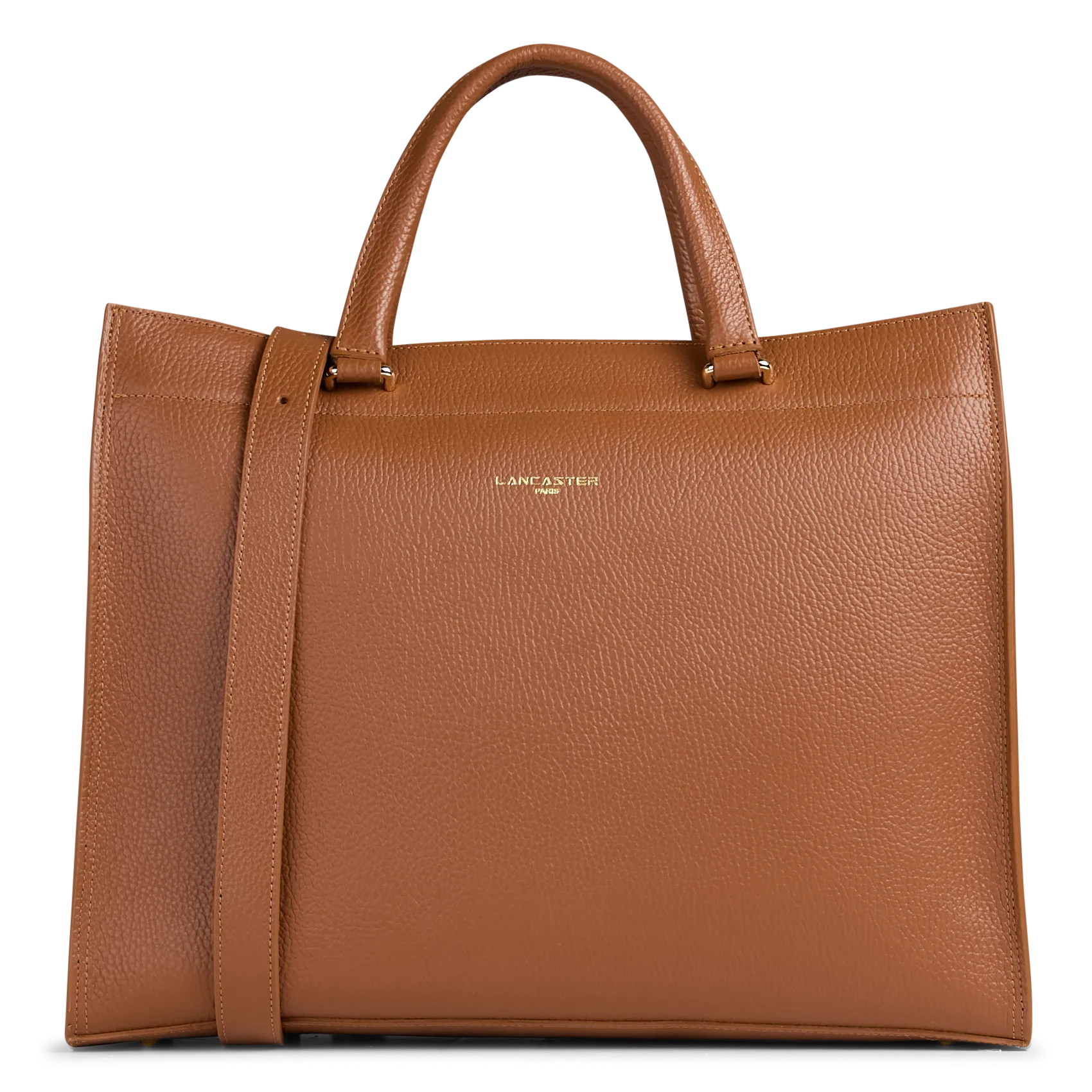 Sac porté main en cuir Marron FOULONNE DOUBLE