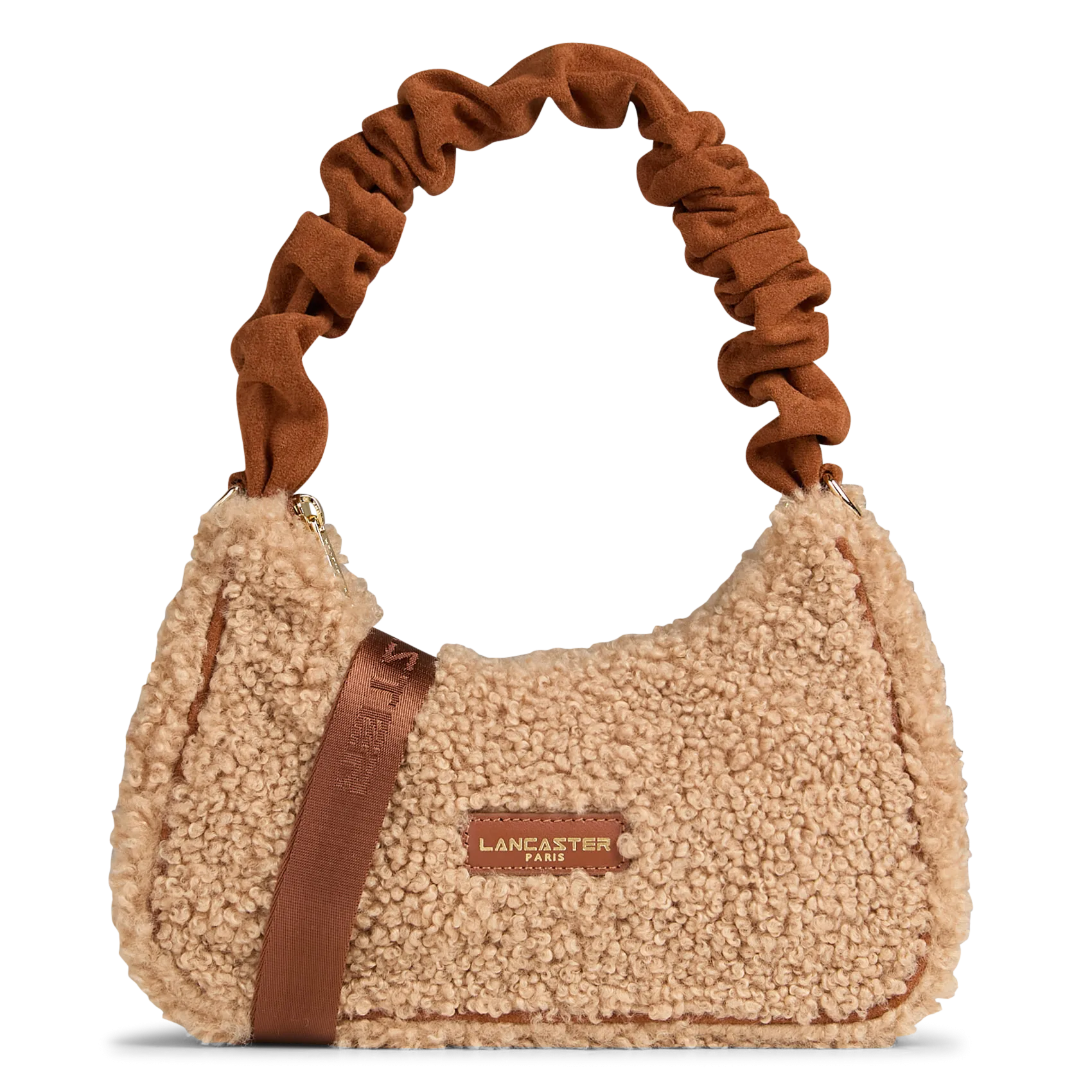 Sac bandoulière molletonné Marron