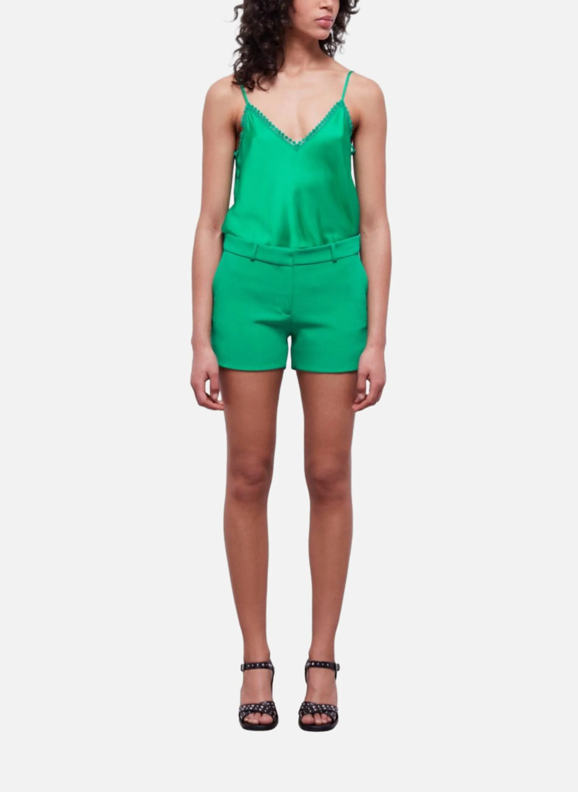 Short de tailleur coupe droite Vert