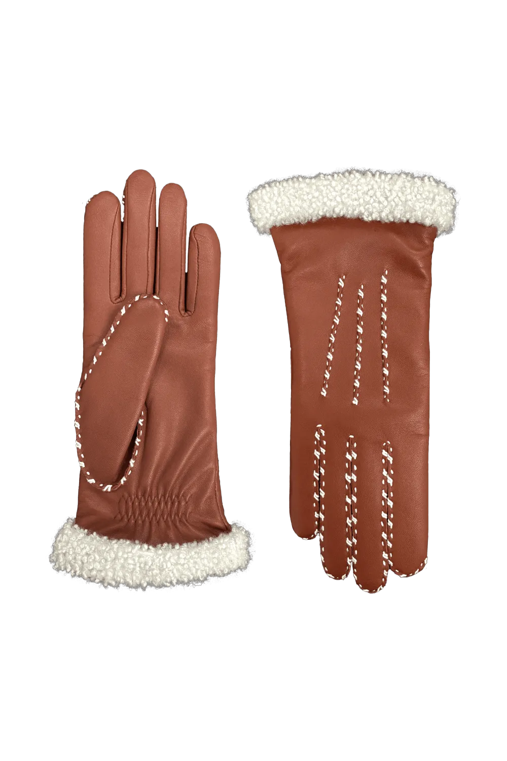 Marie-louise gants en cuir doublés alpaga Rouge MARIELOUISE/A