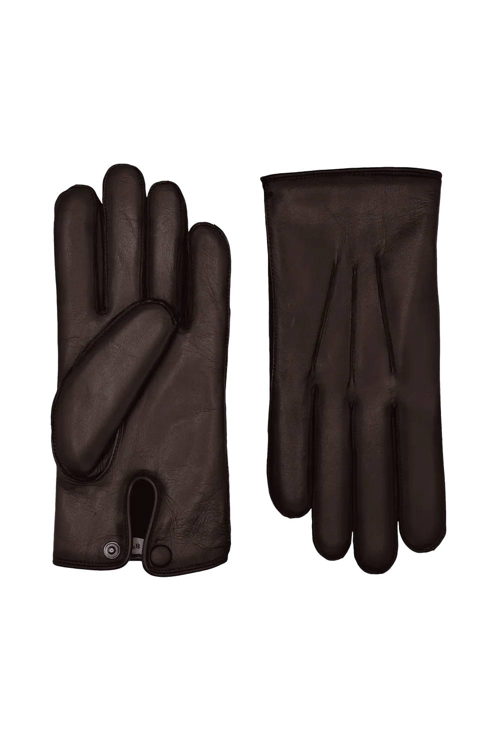 Oscar gants en cuir doublés lapin Marron OSCAR