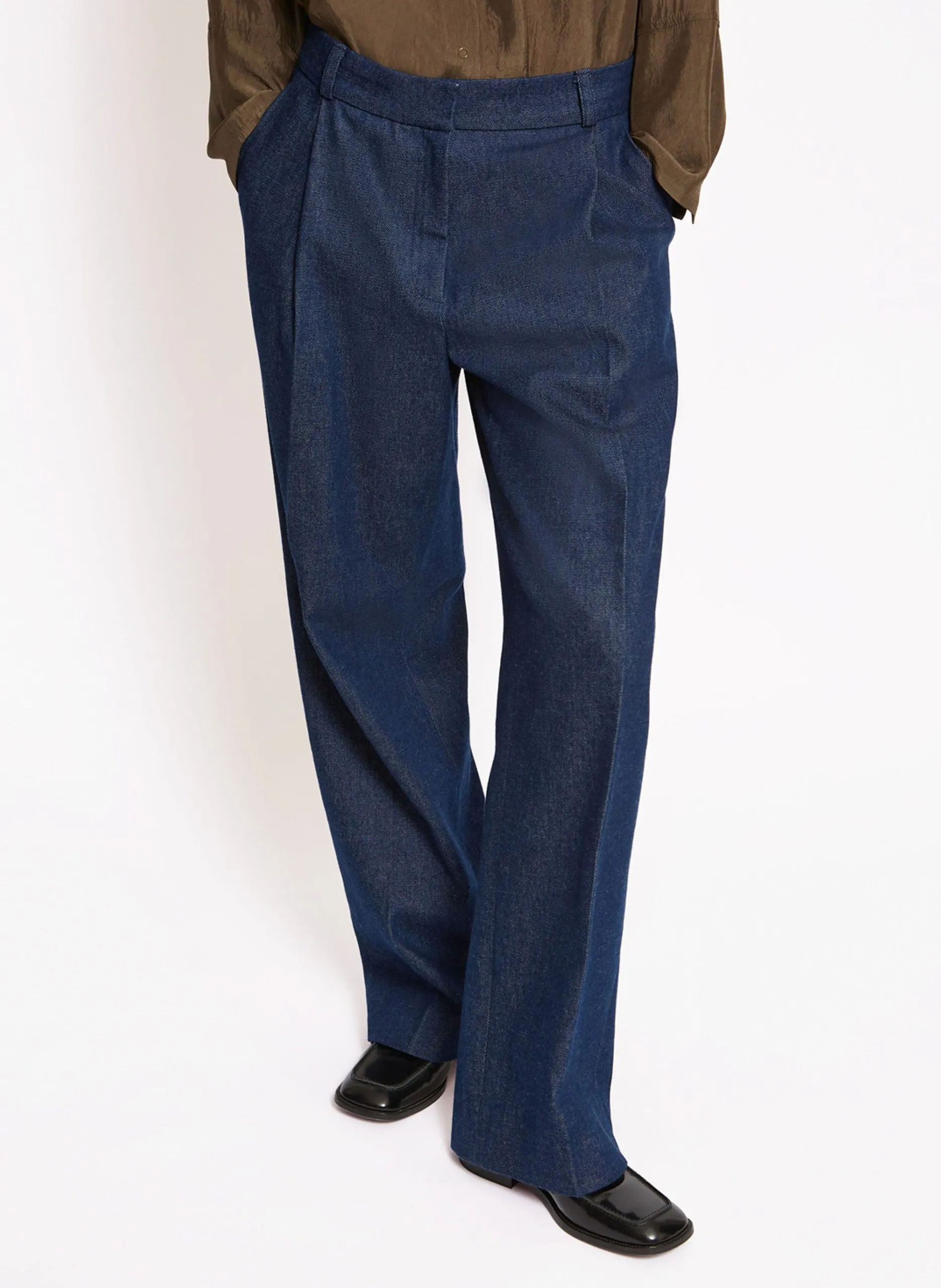 Pantalon droit en coton Bleu OSCAR