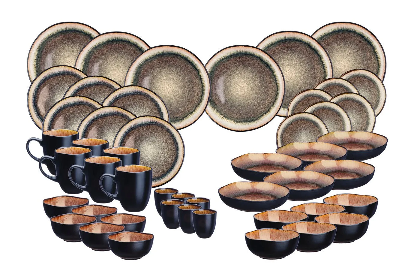 Service complet iris - 48 pièces - marron sauvage Marron