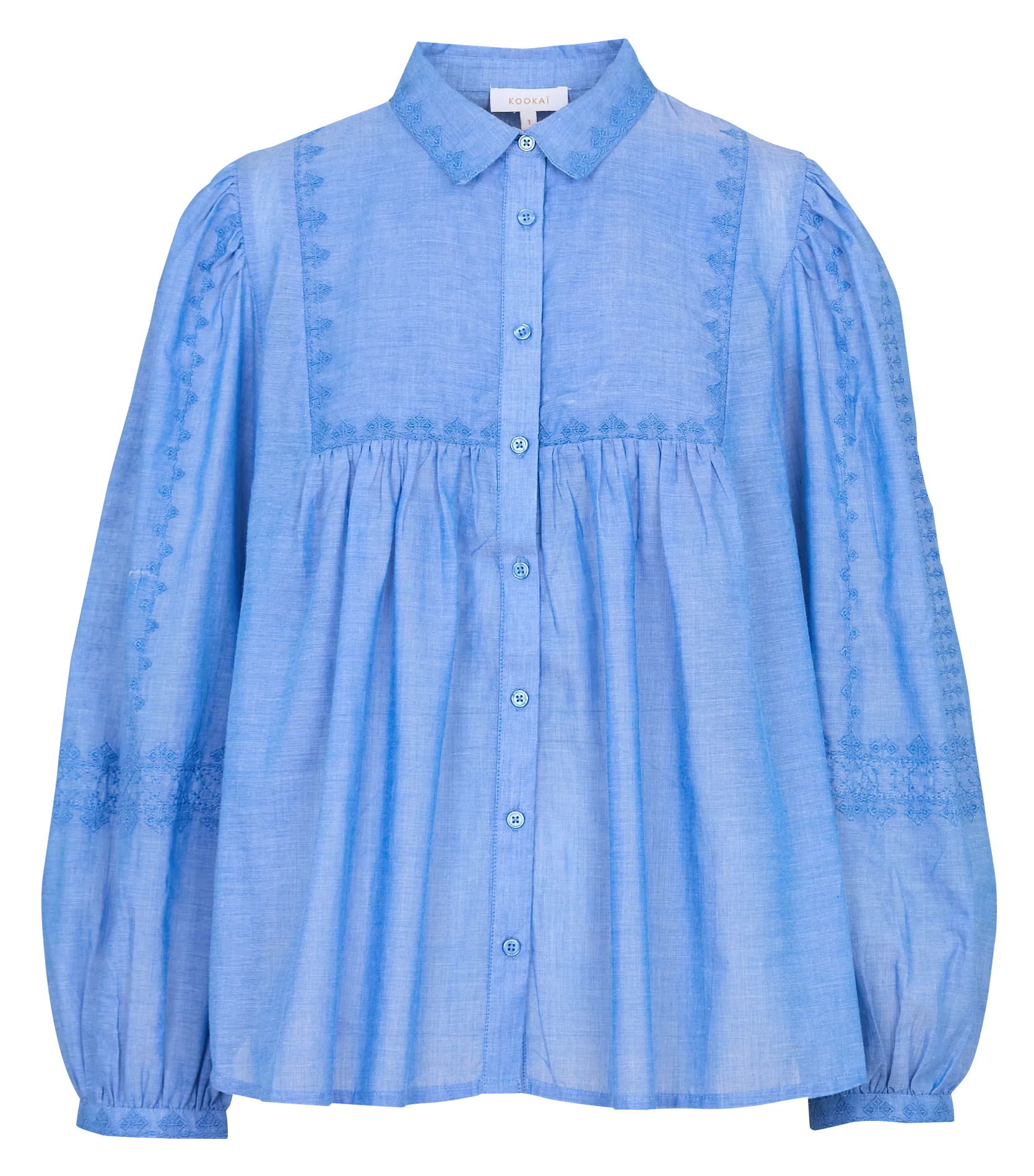 Chemise ample en coton Bleu AICHA