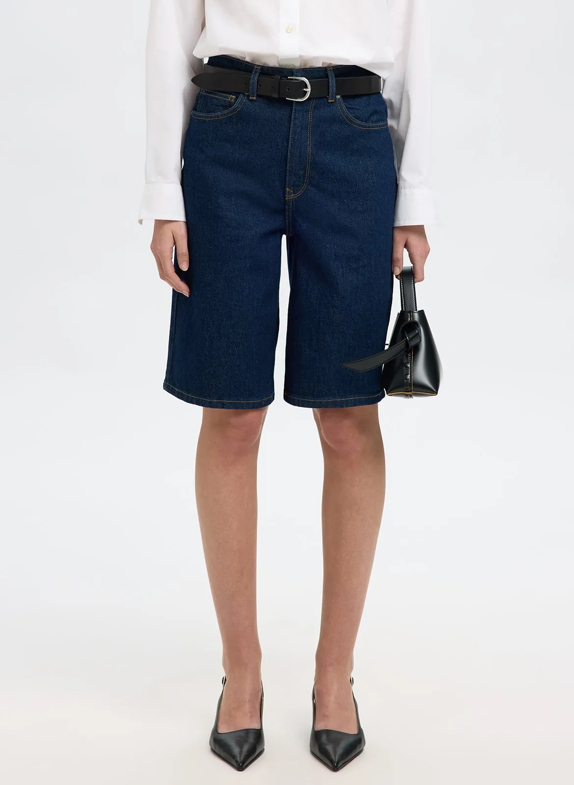 Bermuda en jean droit Bleu VIDA-KORI