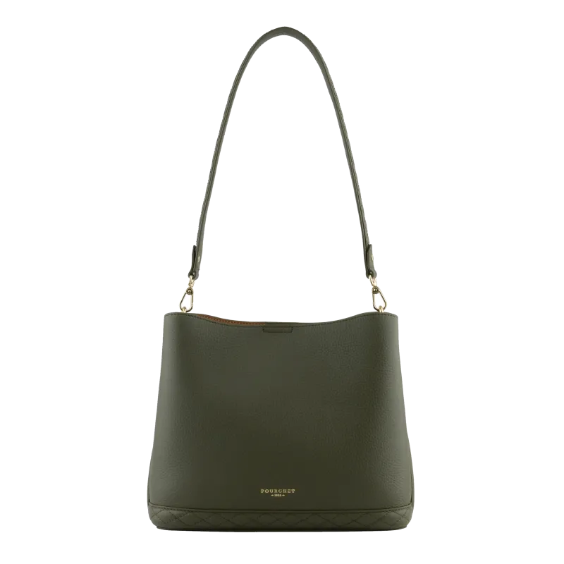 Besace - cuir de vachette Kaki MANHATTAN