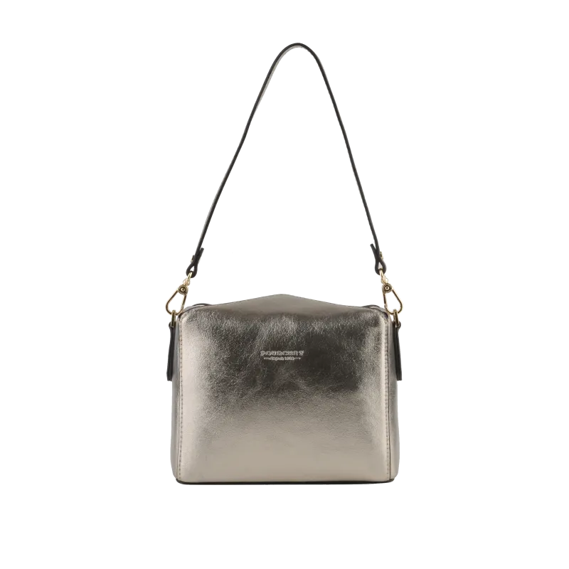 Sac porté travers - cuir de vachette Doré CASSETTA METALLIC