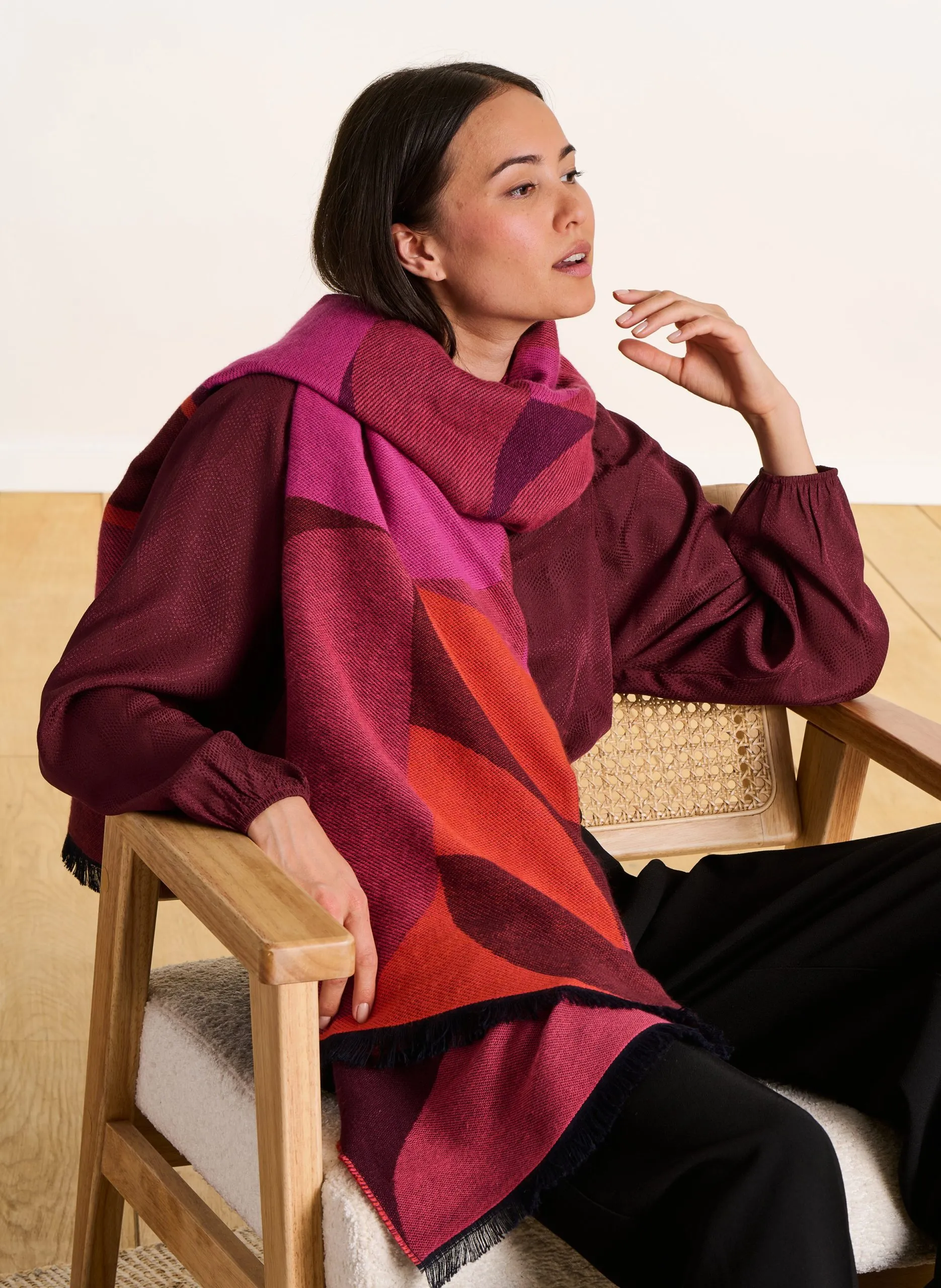 Echarpe en coton bio Rouge