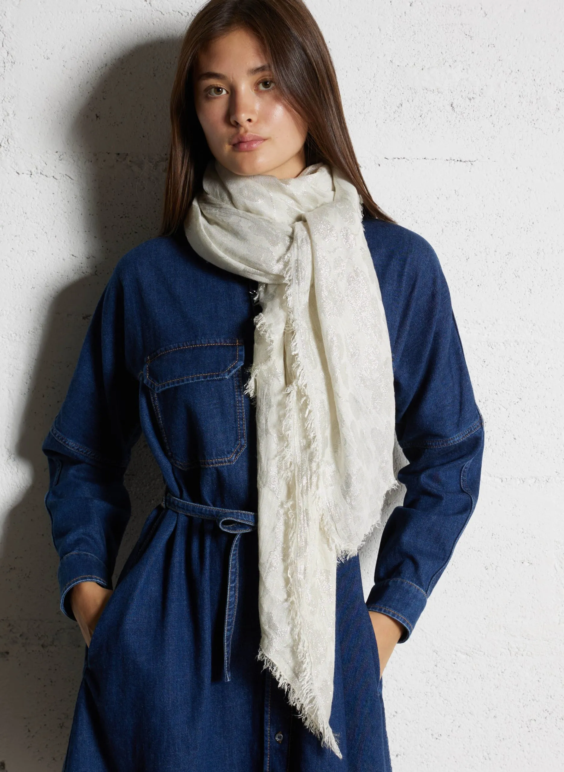 Foulard imprimé Blanc