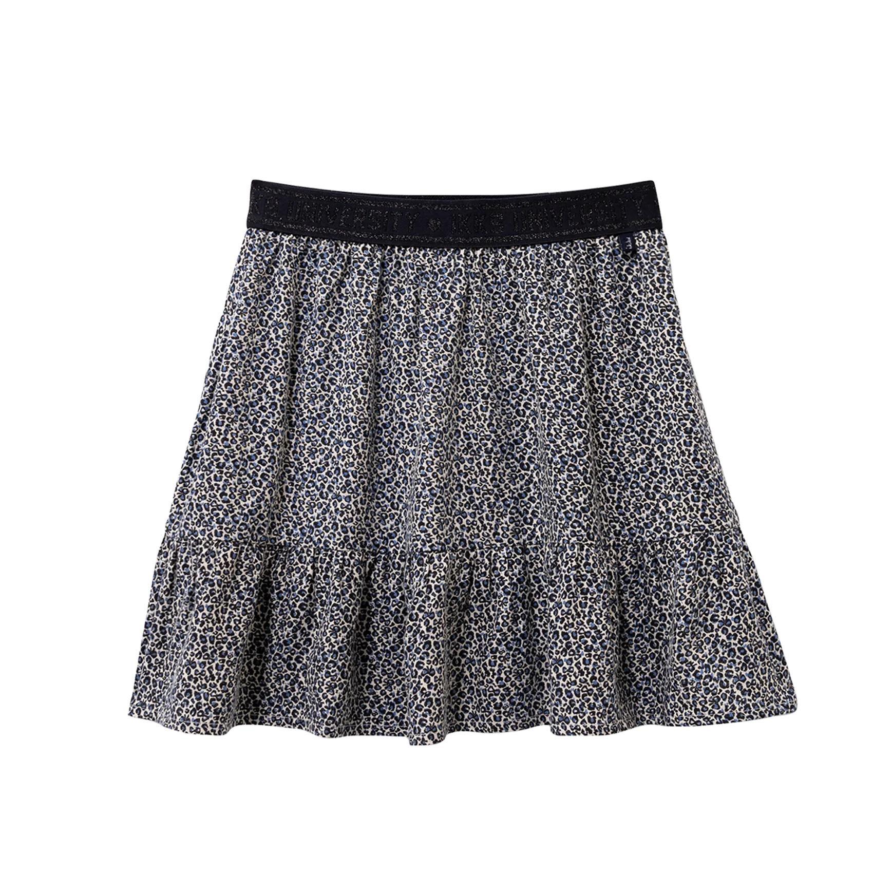 Jupe courte à imprimé léopard Bleu