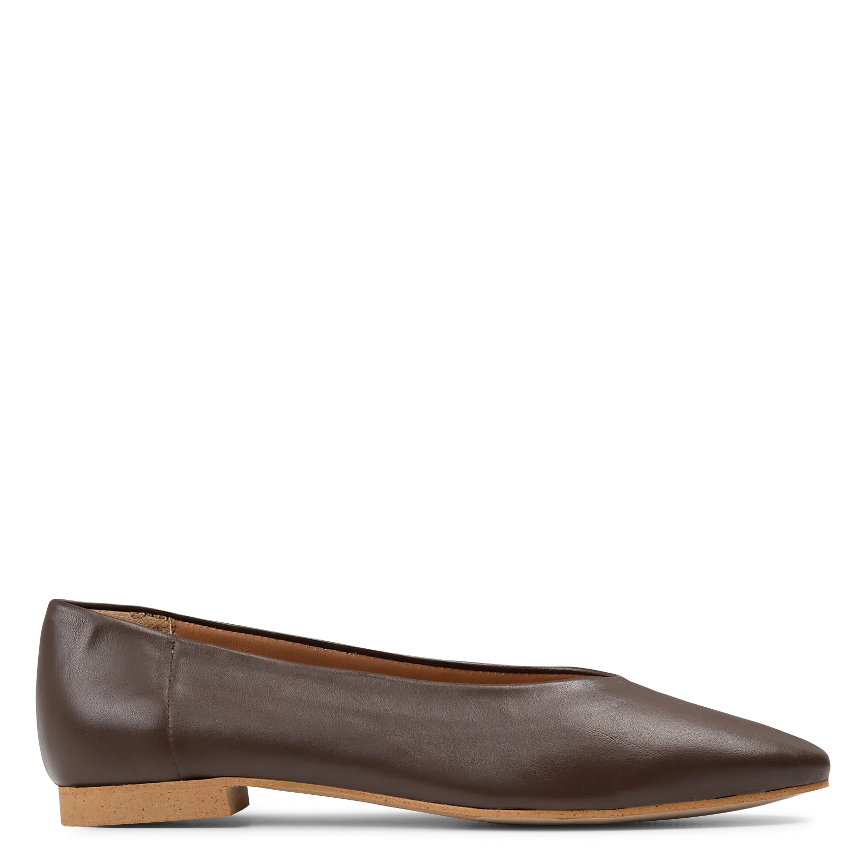 Ballerines plates en cuir Marron MONA