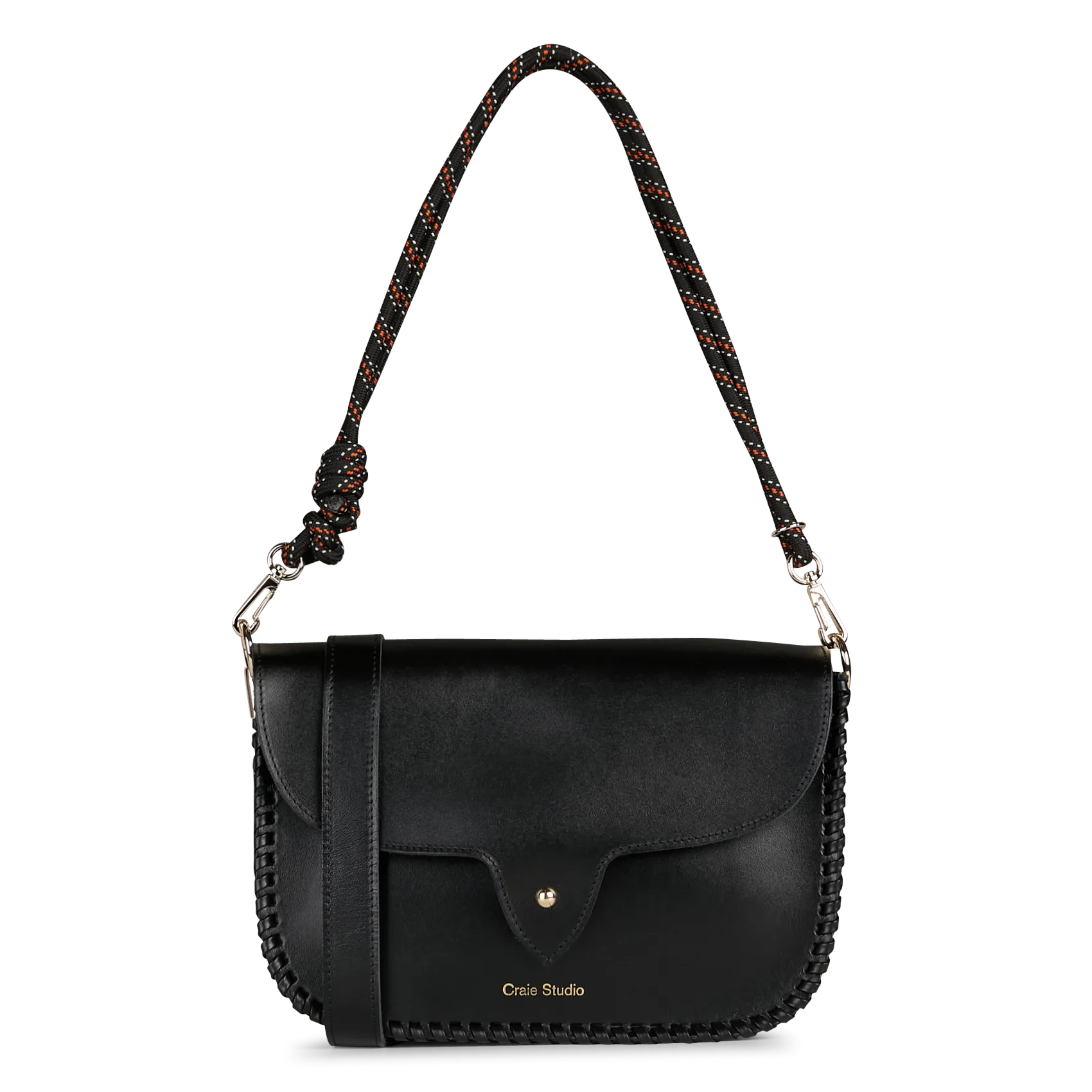 Sac bandoulière en cuir Noir WISH