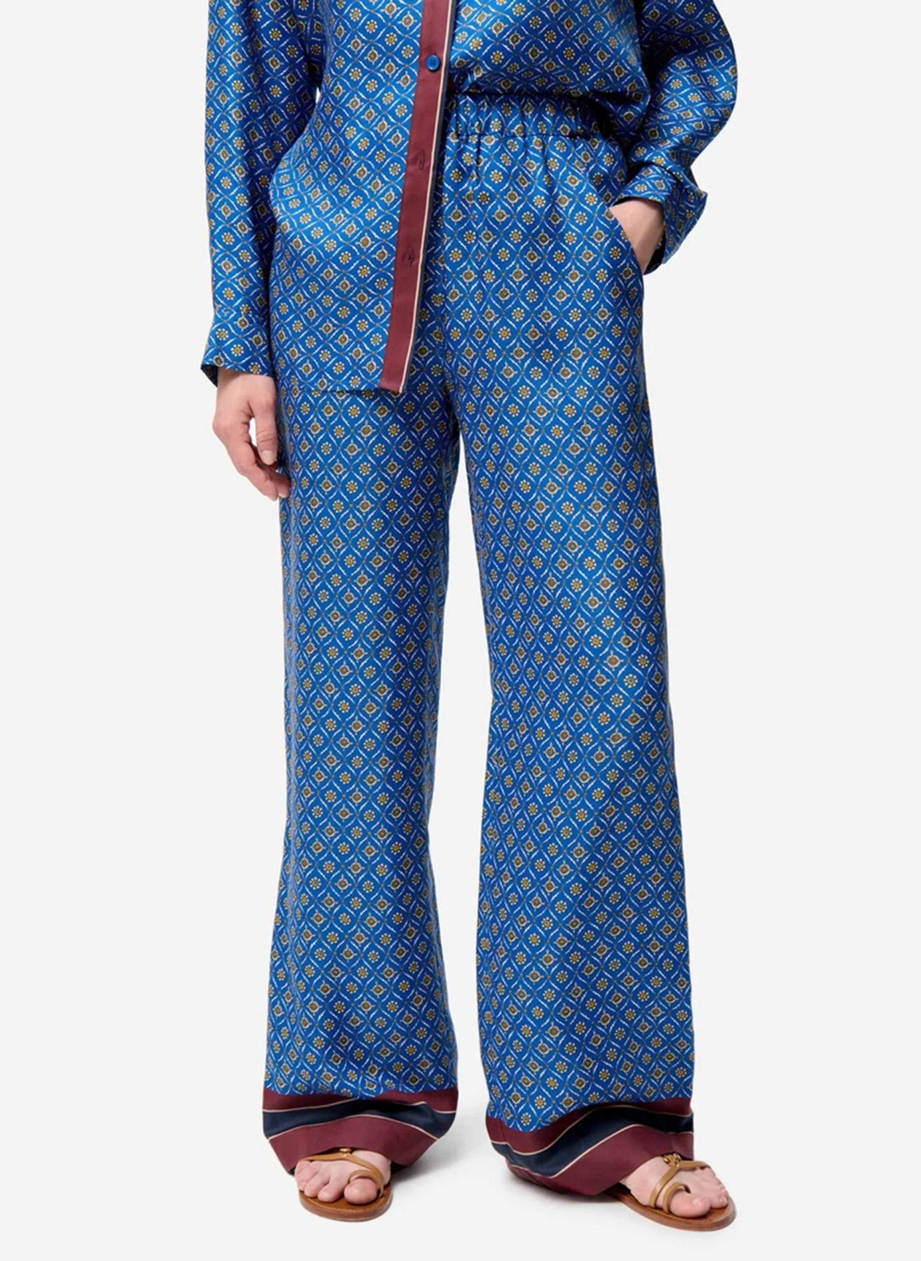 Pantalon droit imprimé Bleu FREDO