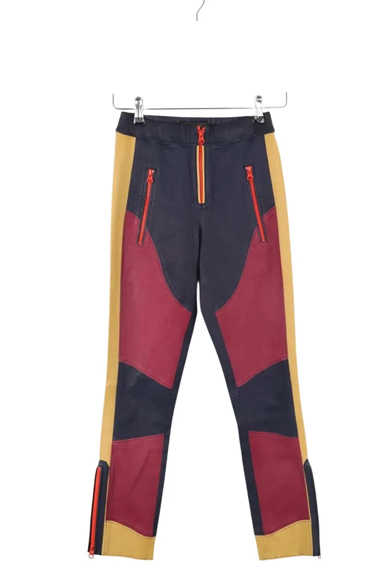 Pantalon slim en cuir Multicolore