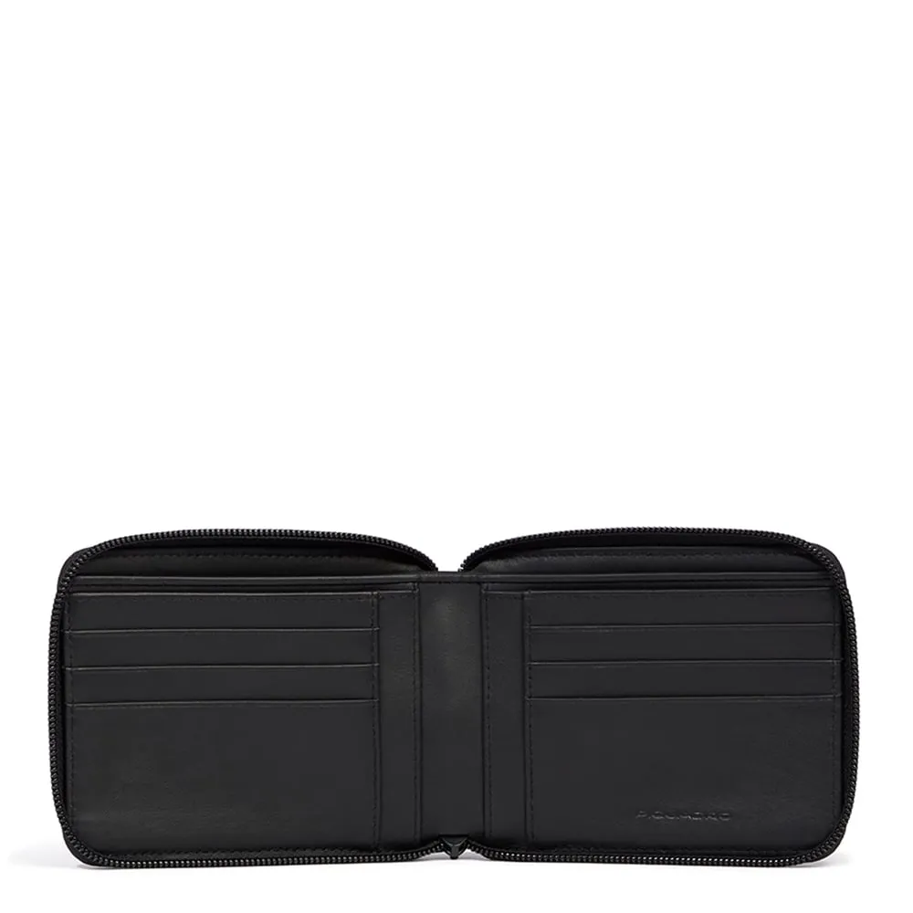 Portefeuille zippé Noir
