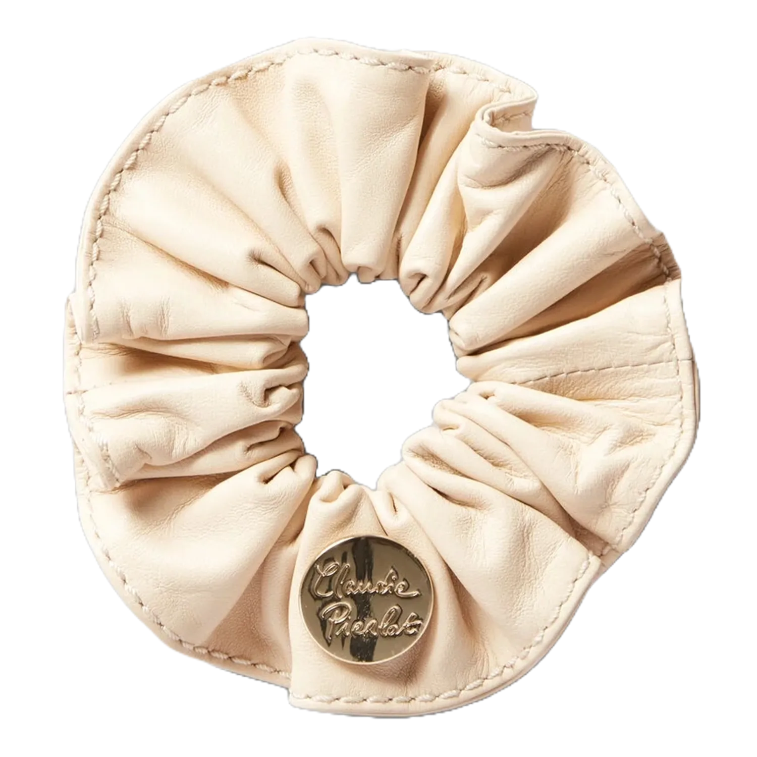 Chouchou en cuir uni Beige