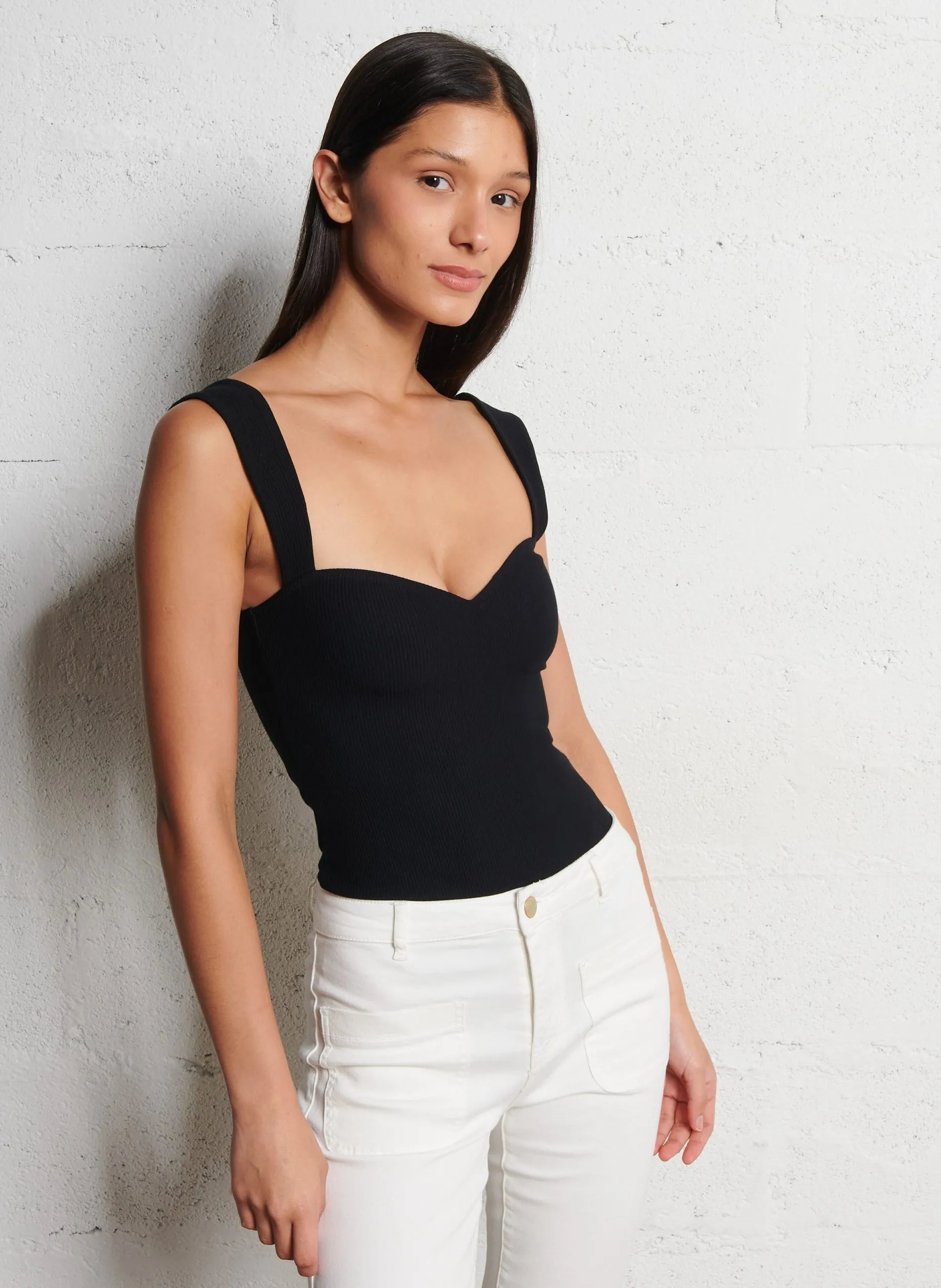 Body décolleté cœur Noir JOSEFINA