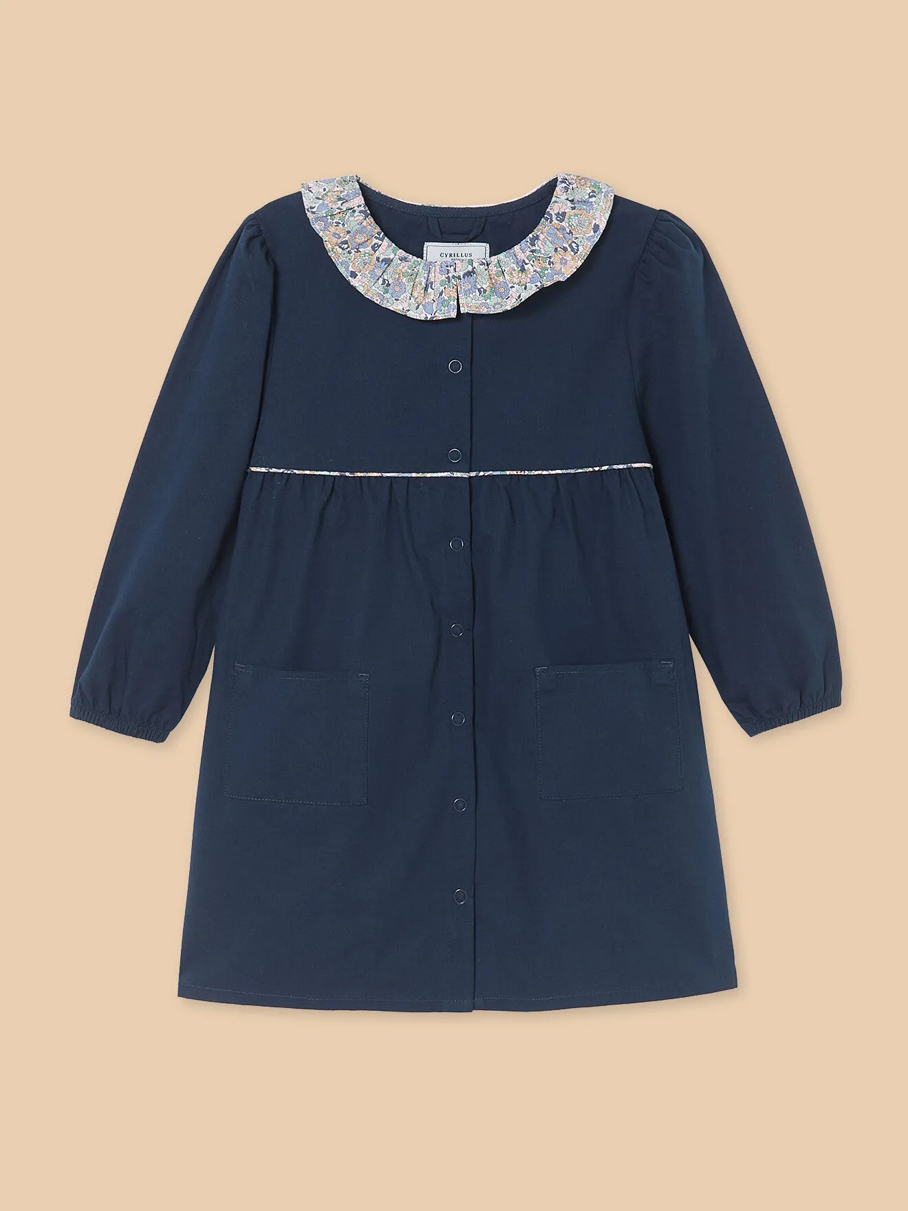 Tablier tissu liberty Bleu