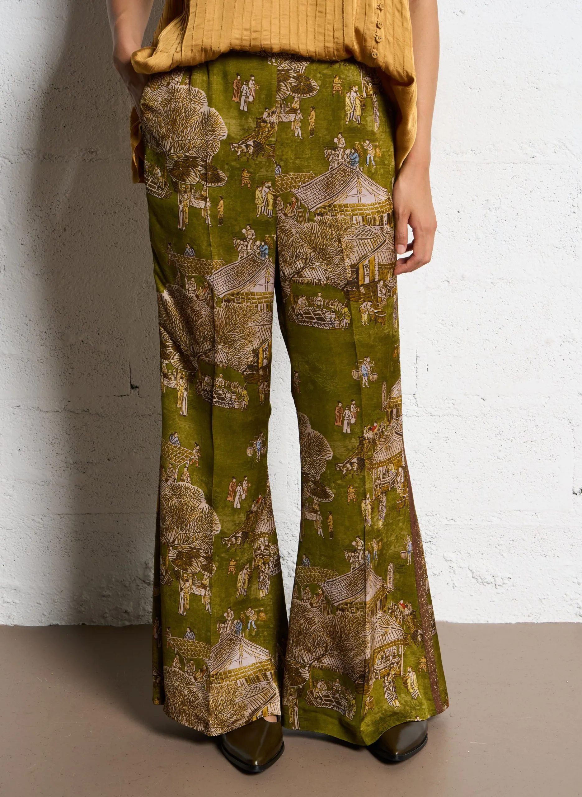 Pantalon large imprimé Vert PIKINI