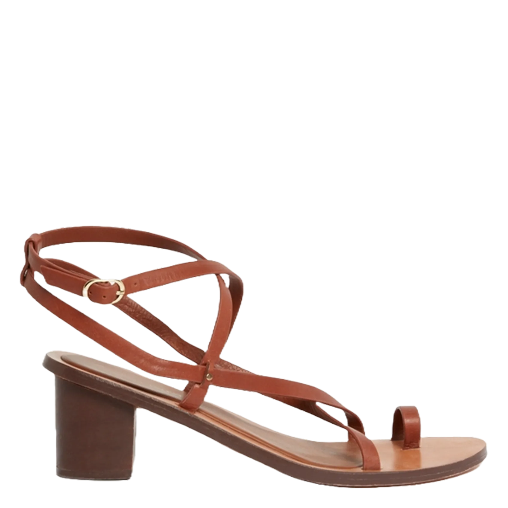 Sandales à brides en cuir Marron