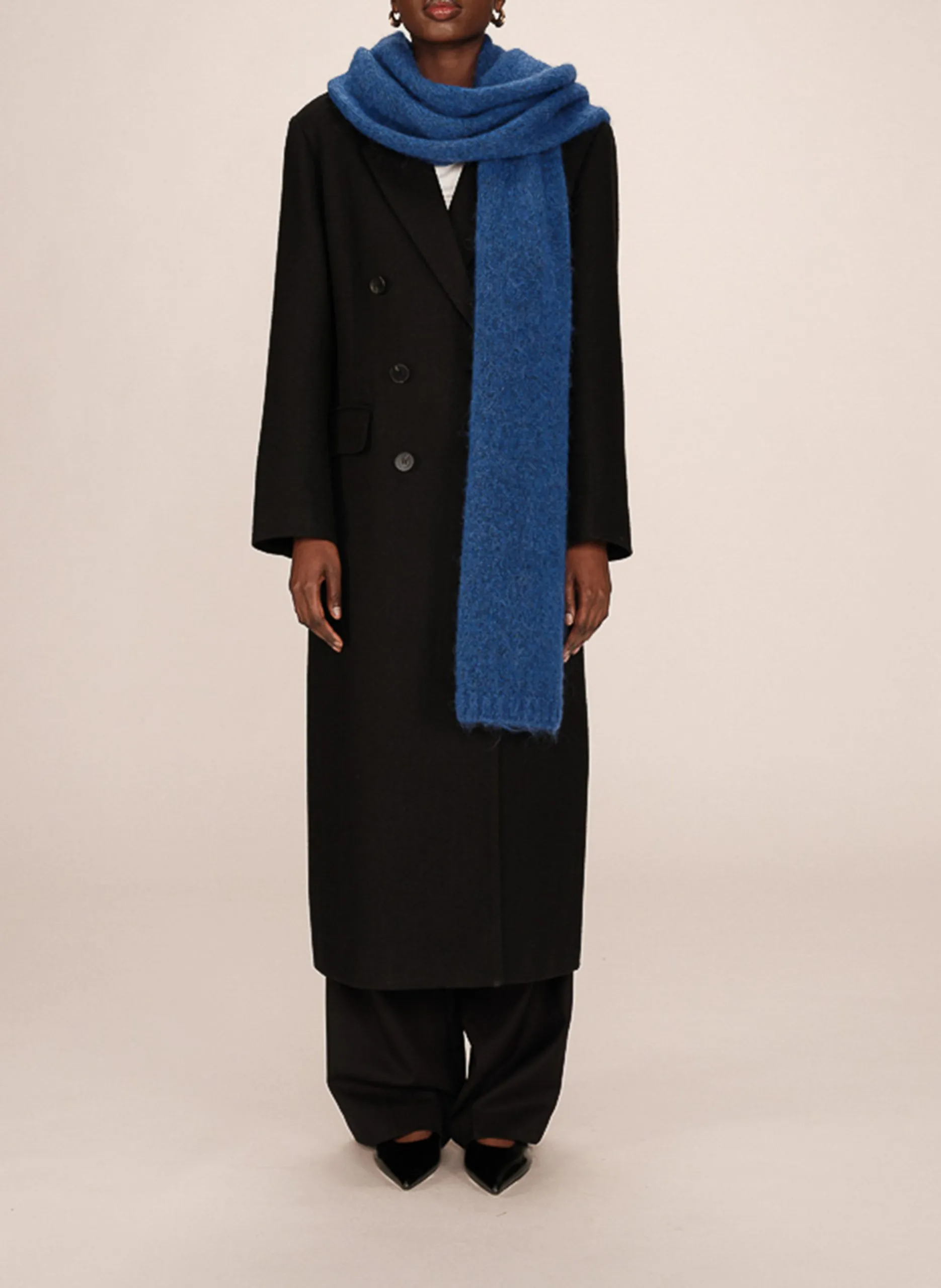 Echarpe en laine mélangée Bleu SALDANA