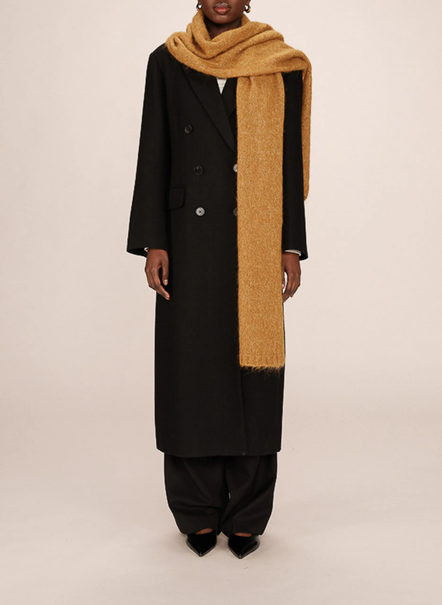 Echarpe en laine mélangée Jaune SALDANA