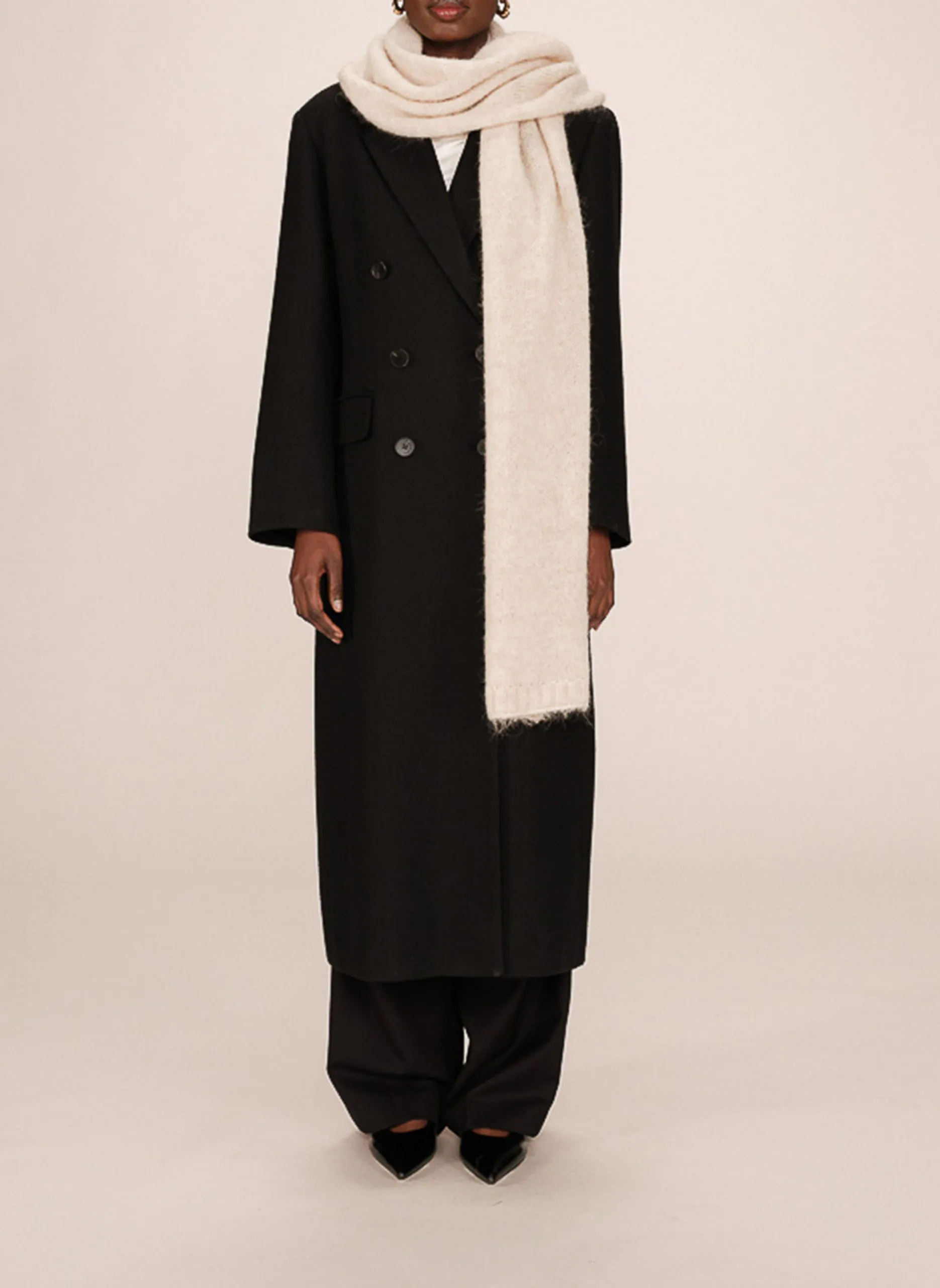 Echarpe en laine mélangée Beige SALDANA