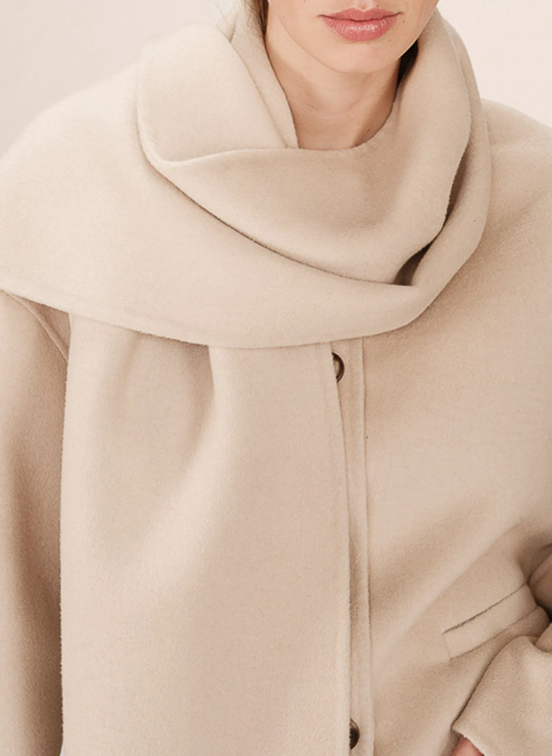 Echarpe en laine mélangée Beige SILEY