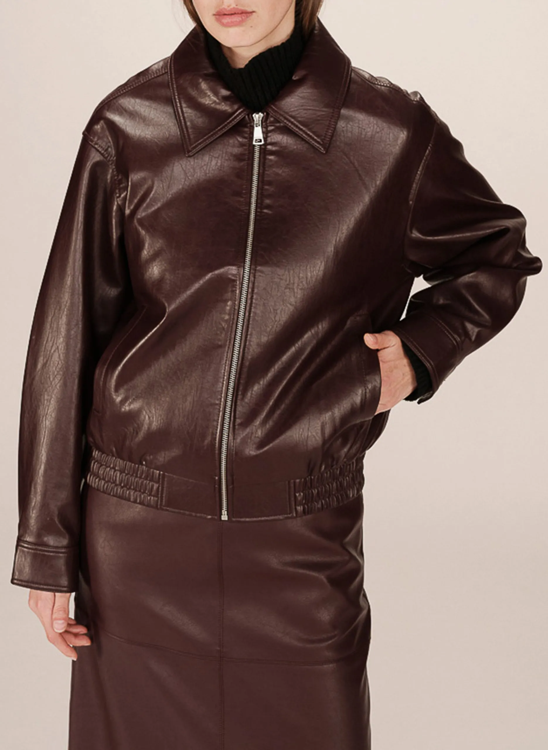 Blouson col classique Rouge SUNISA