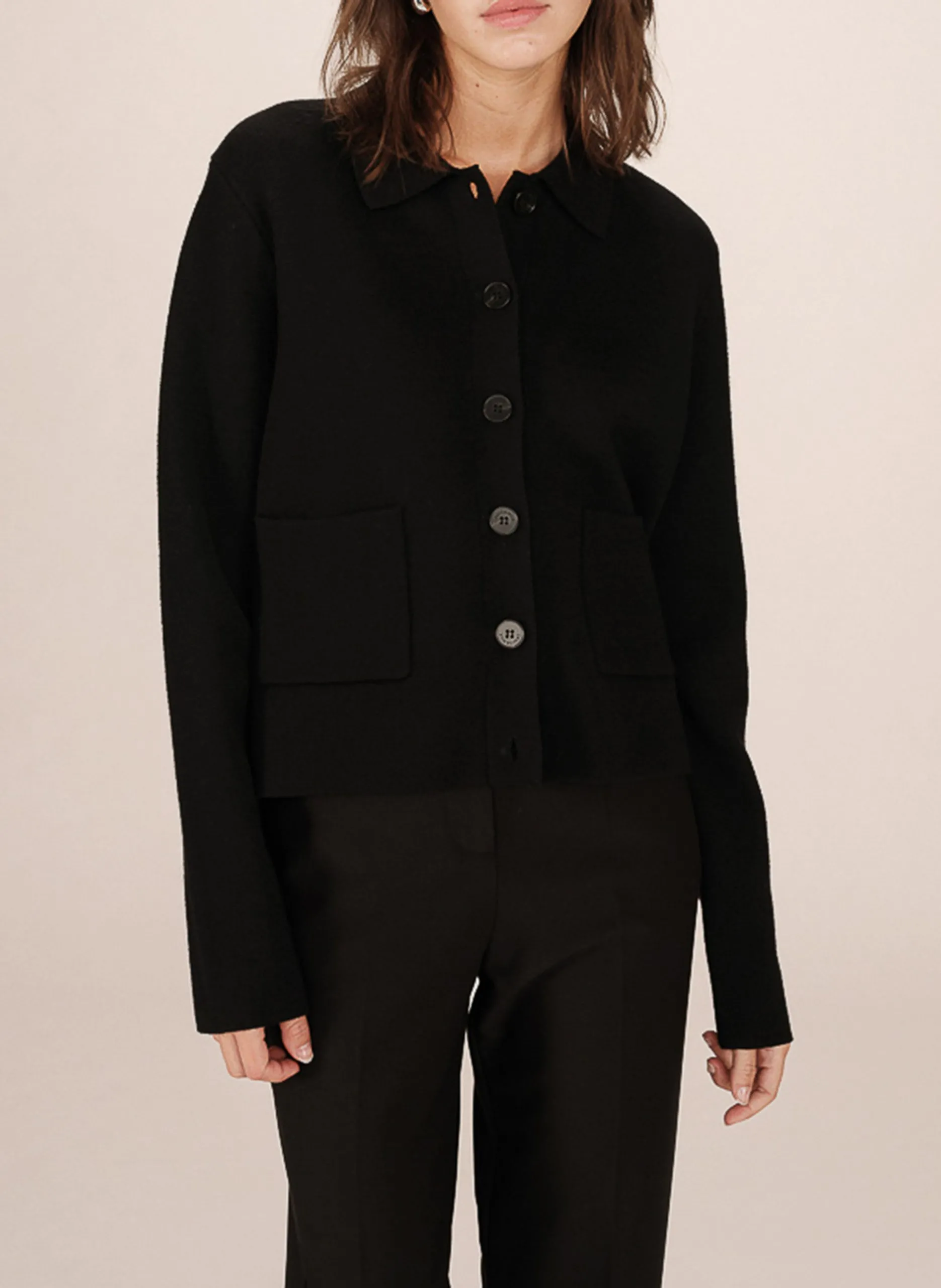 Gilet col chemise Noir SAILOR