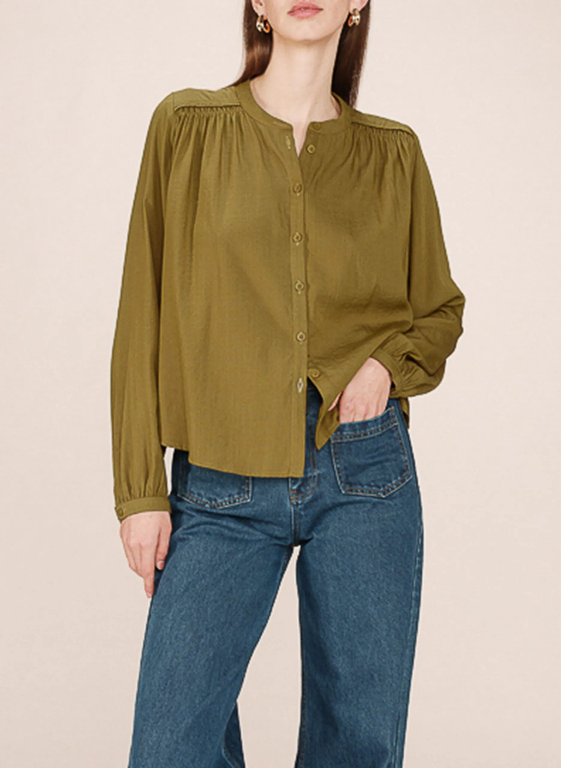 Blouse col rond Vert SAVANNAH