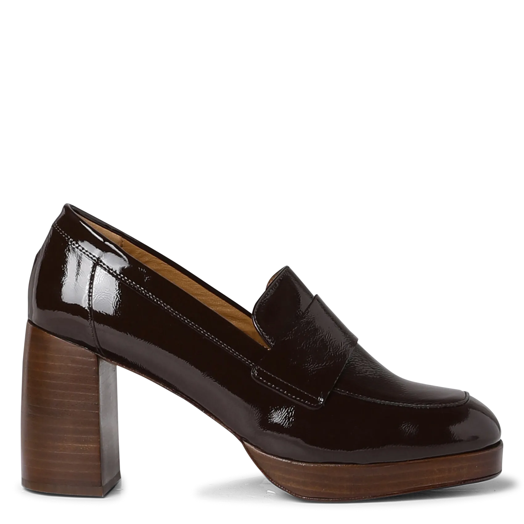 Mocassins en cuir verni Marron VIOLETTE