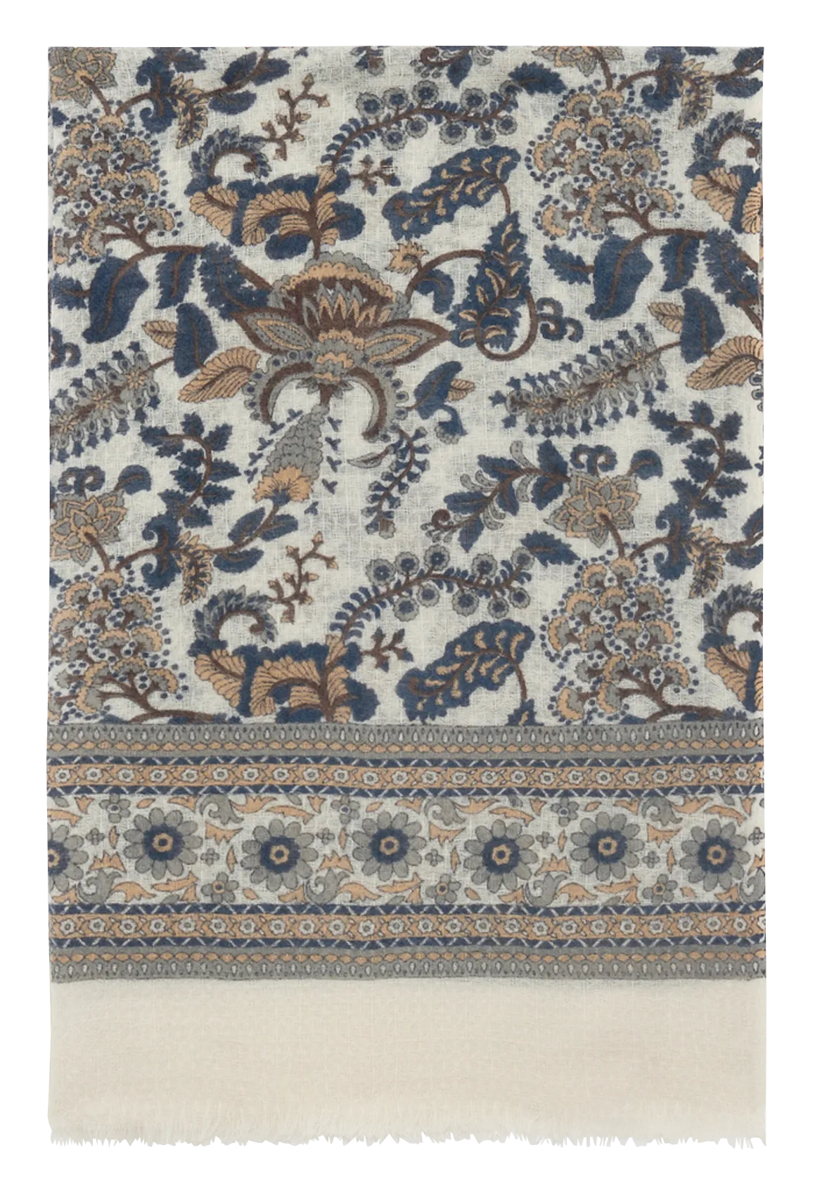 Echarpe en laine mélangée imprimée Beige ROZANNE