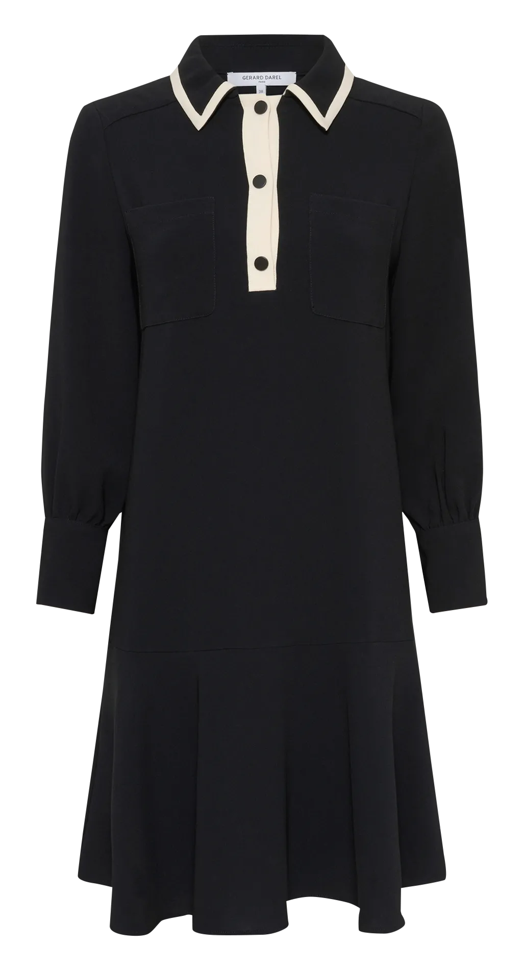 Robe courte col classique Noir LIVIA