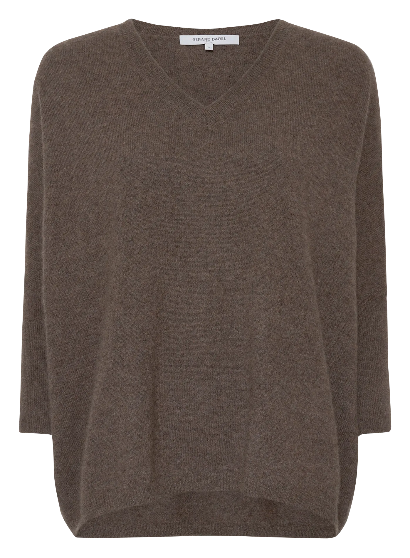 Pull oversize col v en cachemire Marron ESMEE