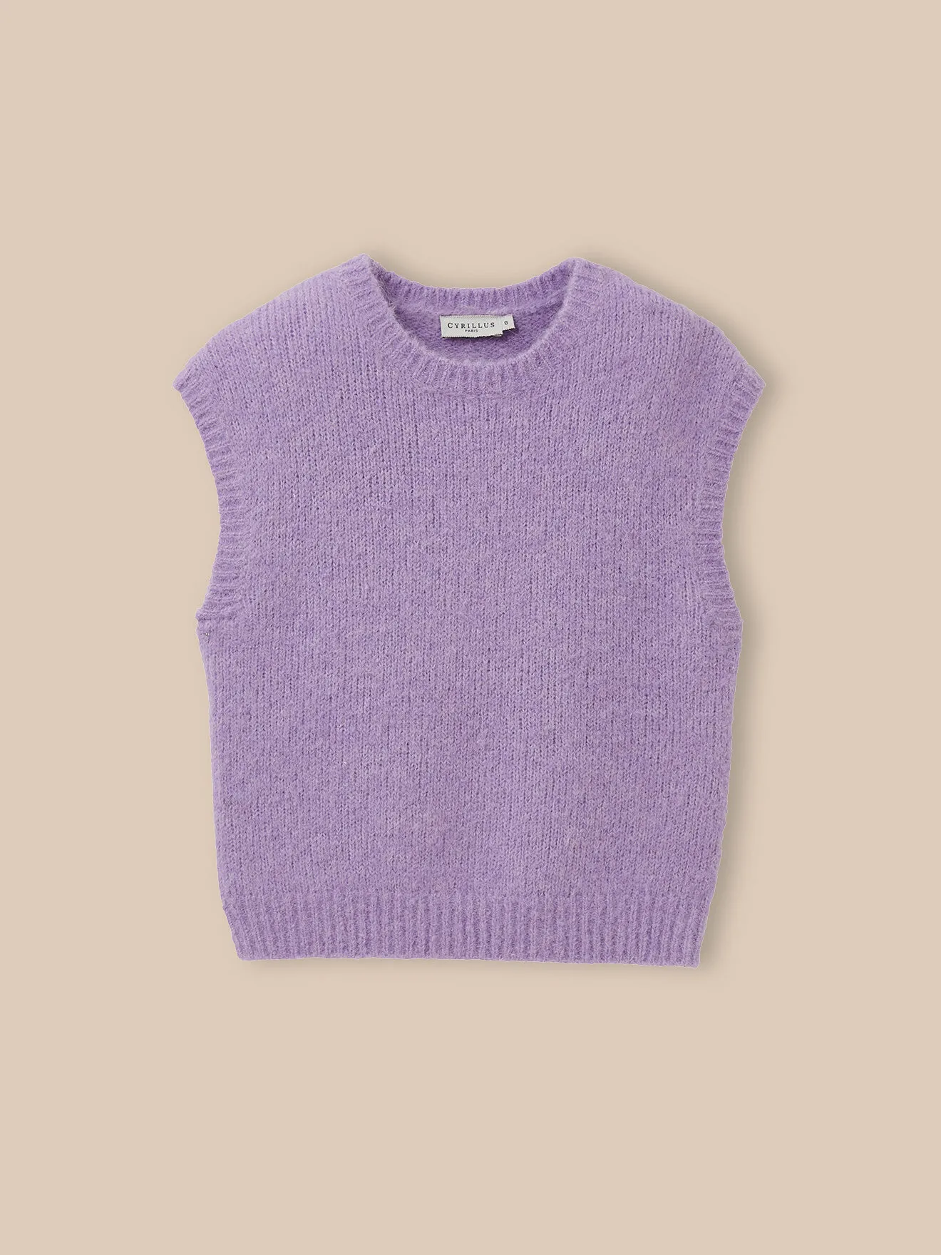 Pull sans manches laine et alpaga Violet