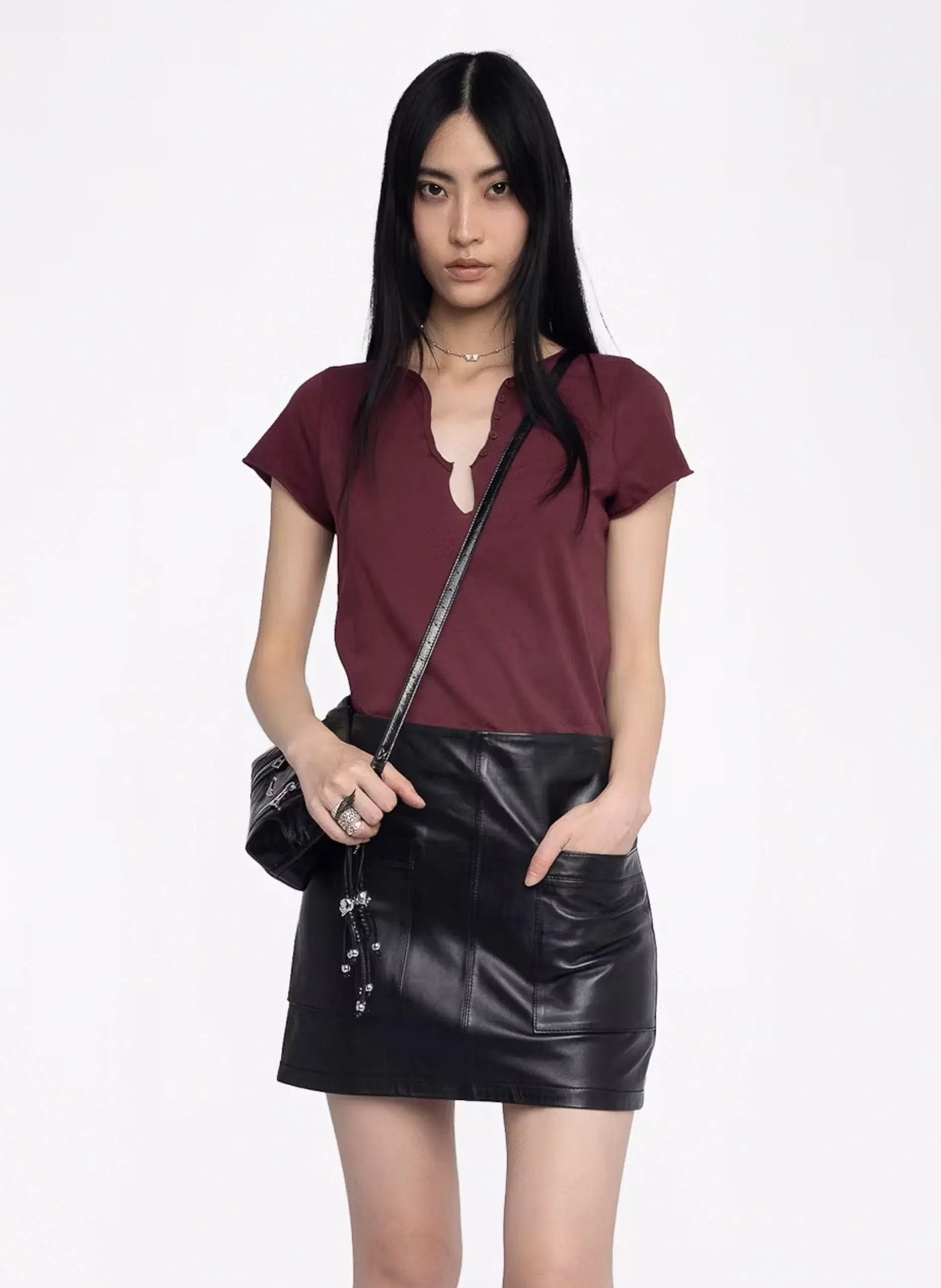 Tee-shirt droit en coton Violet TUNI