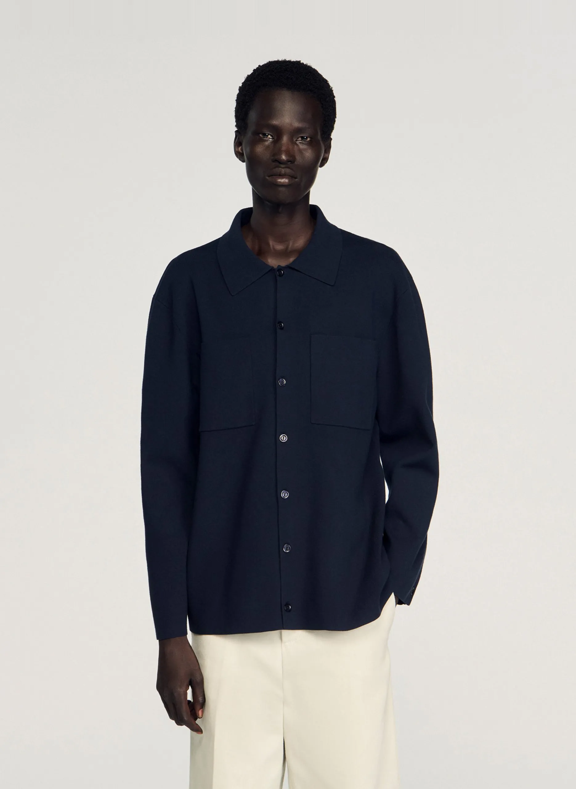 Gilet col classique Bleu