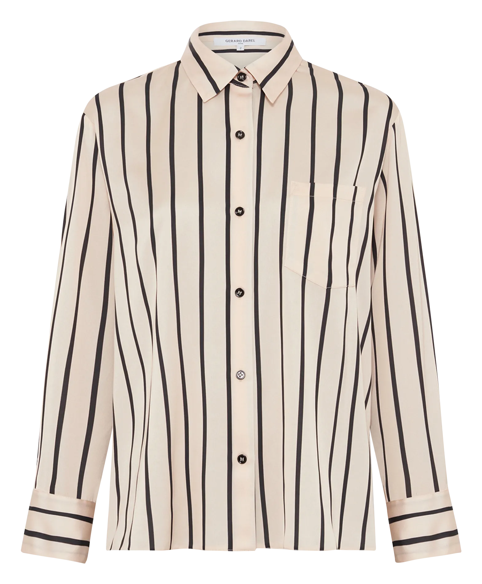 Chemise satinée à rayures Beige UDELIA