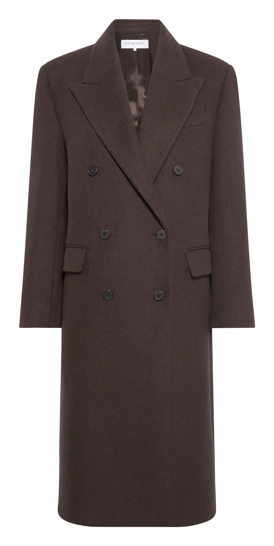 Manteau mi- long en laine mélangée Marron MOIRA