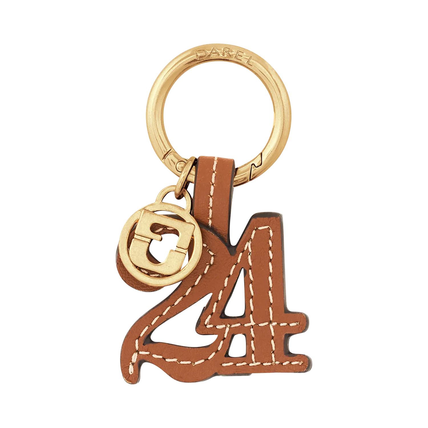 Porte-clé en cuir Marron 24