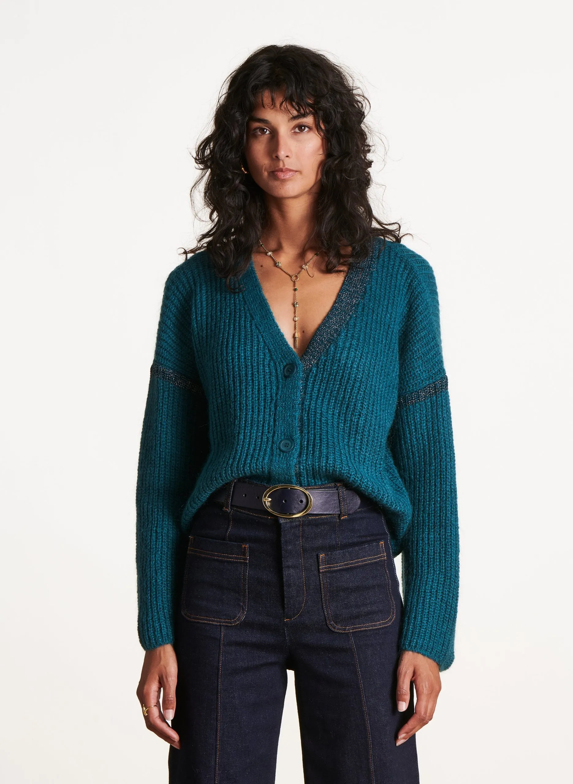 Gilet oversize col V Vert