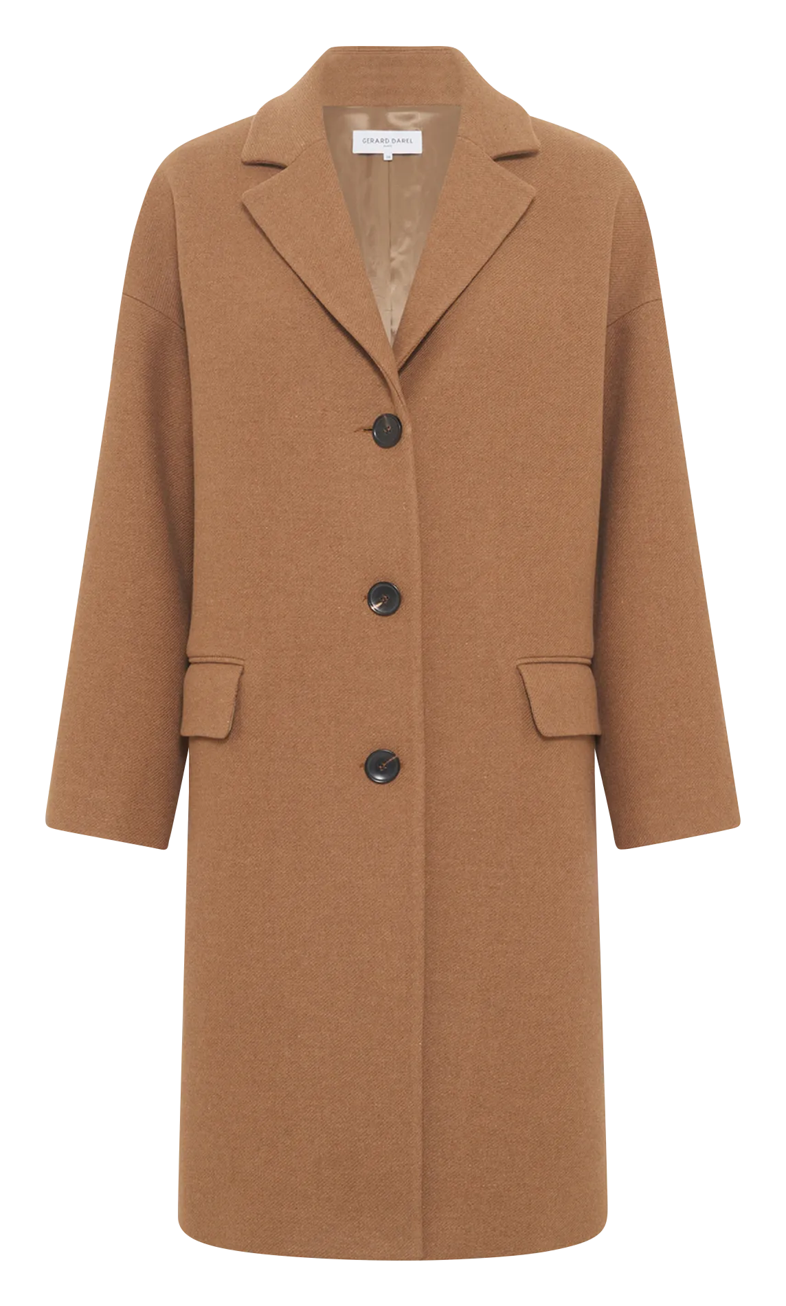 Long manteau en laine mélangée Marron MAHAULT