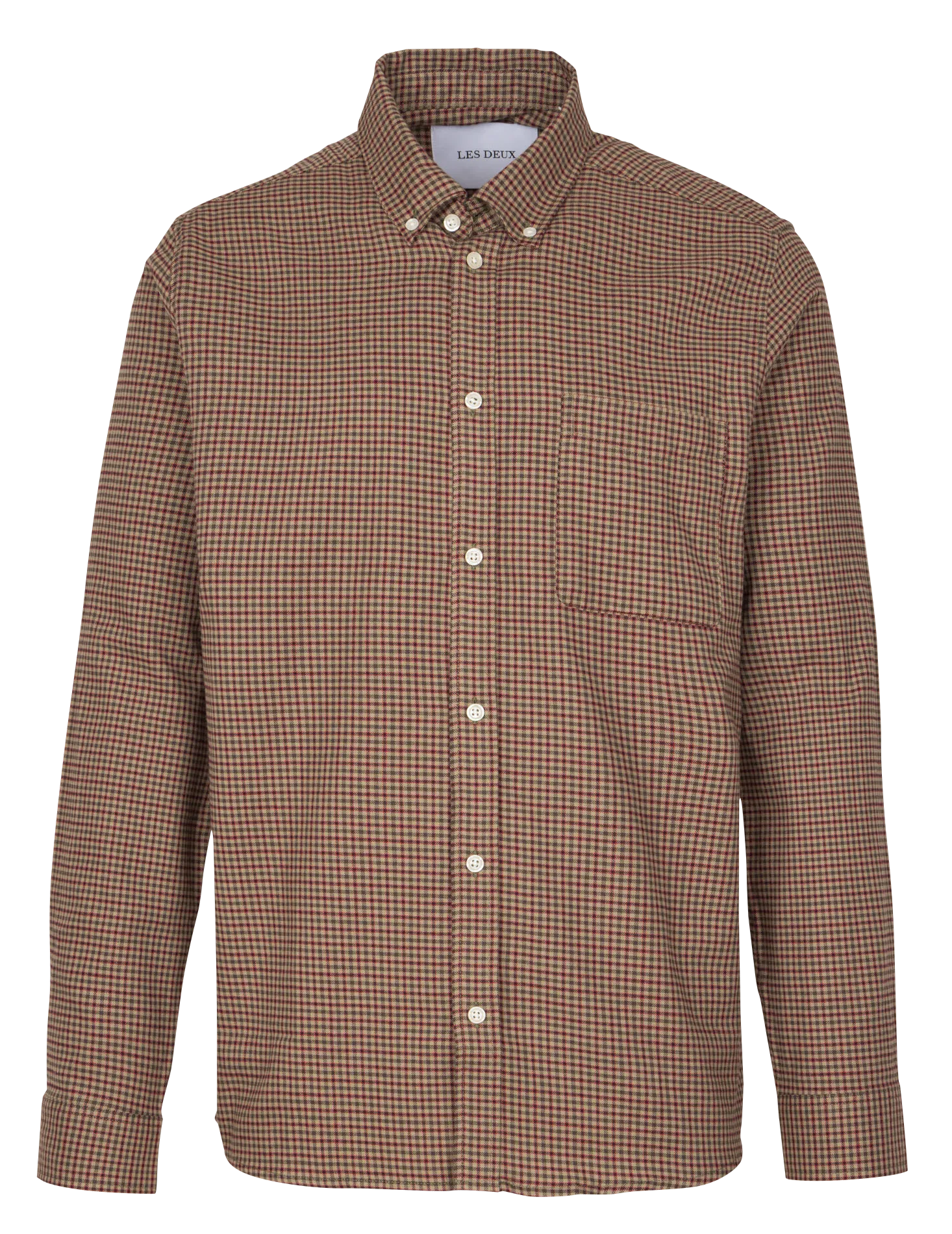 Chemise ample boutonnée à carreaux Marron KONRAD
