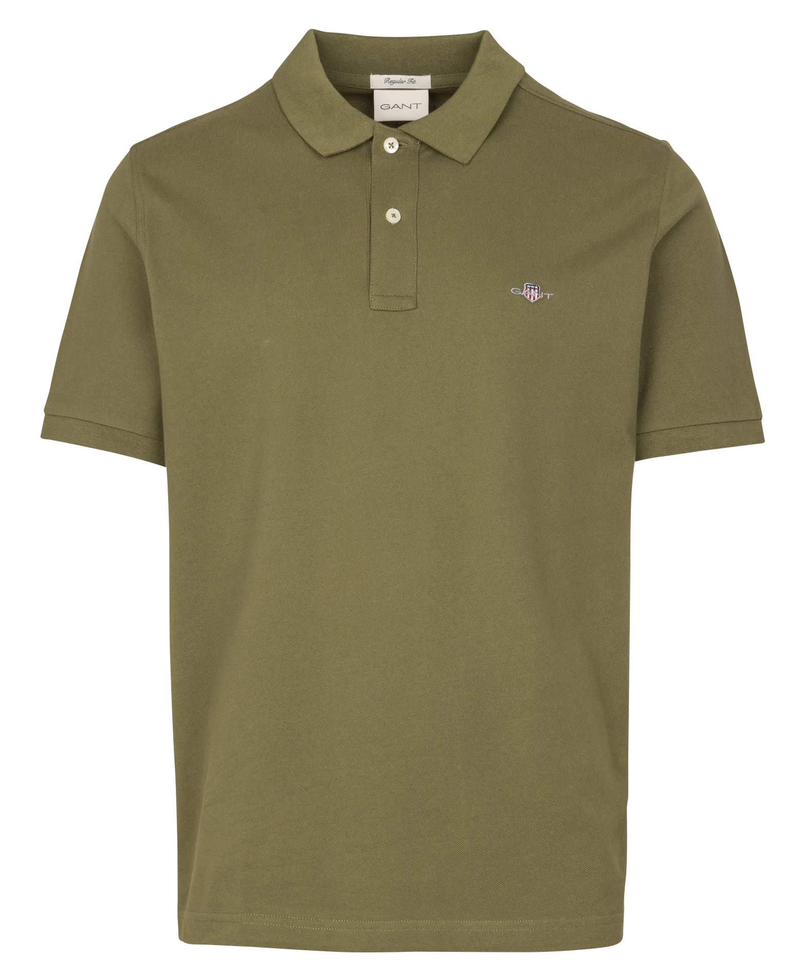Polo col classique droit en coton Vert