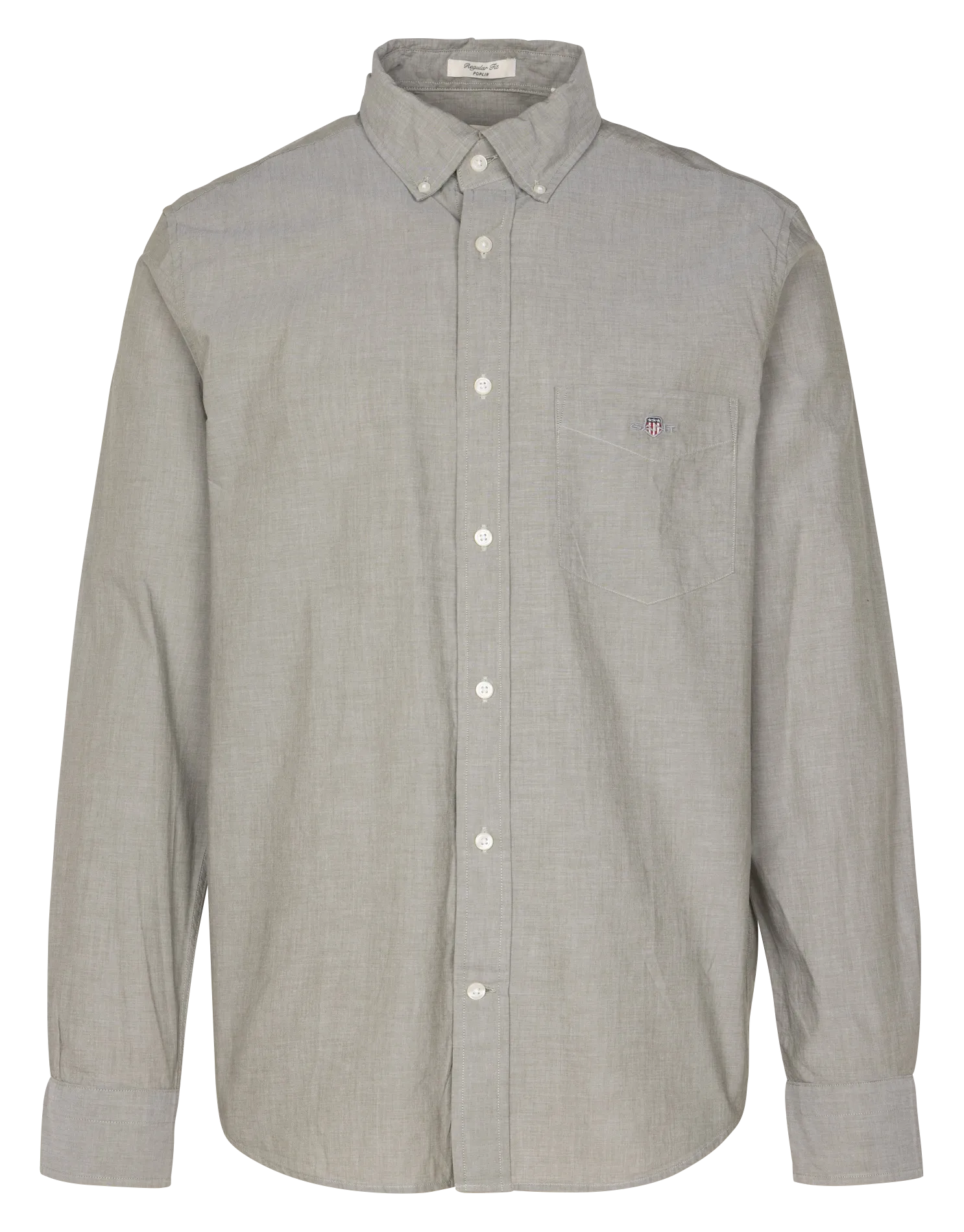 Chemise droite col américain en coton recyclé Vert