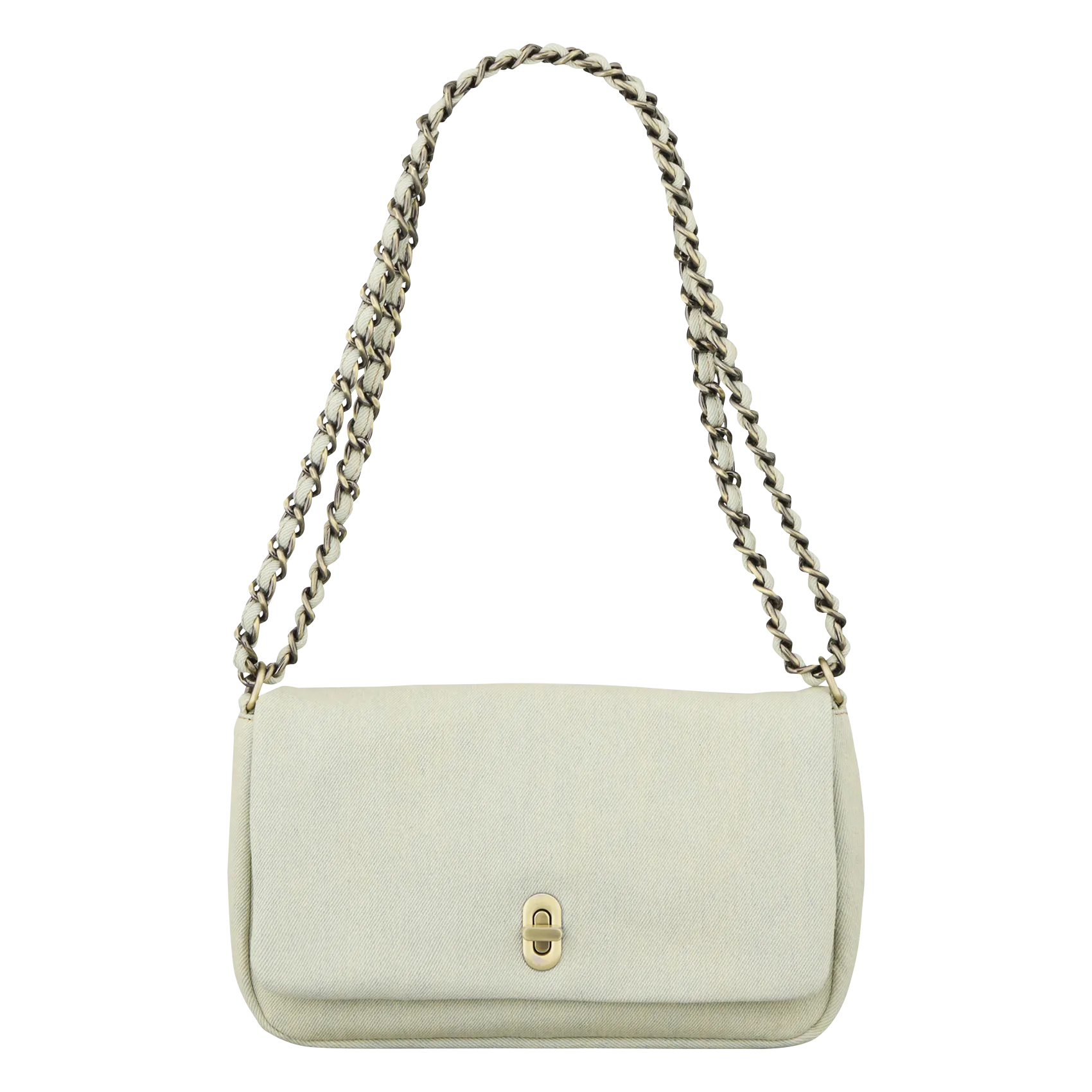 Sac bandoulière à rabat uni Blanc