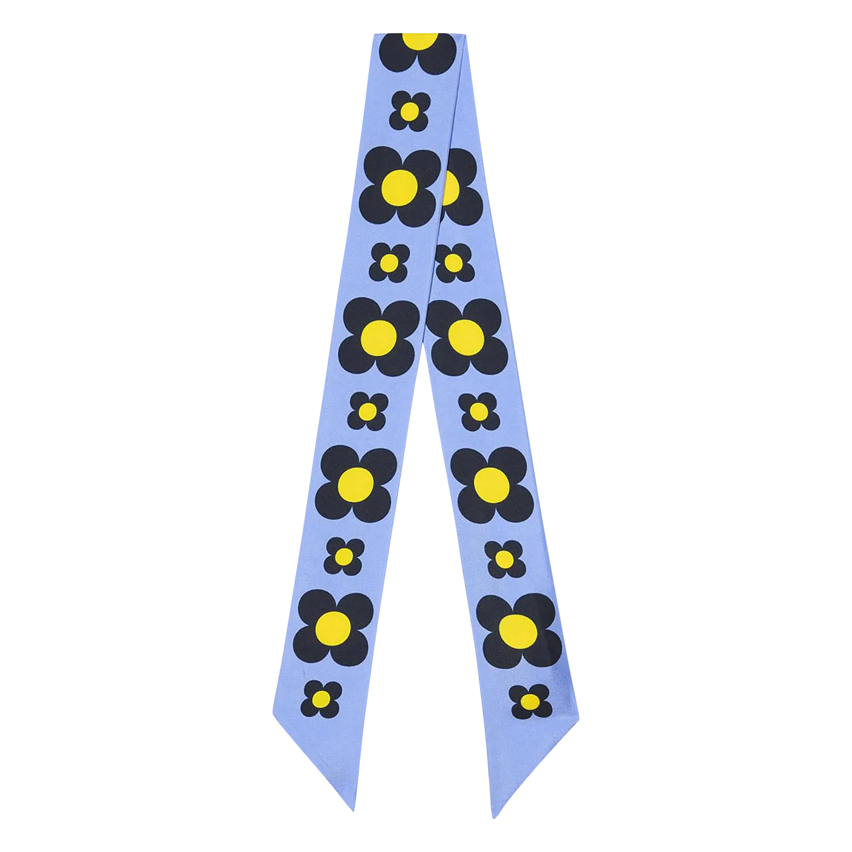 Foulard fin imprimé en soie Bleu ELISE