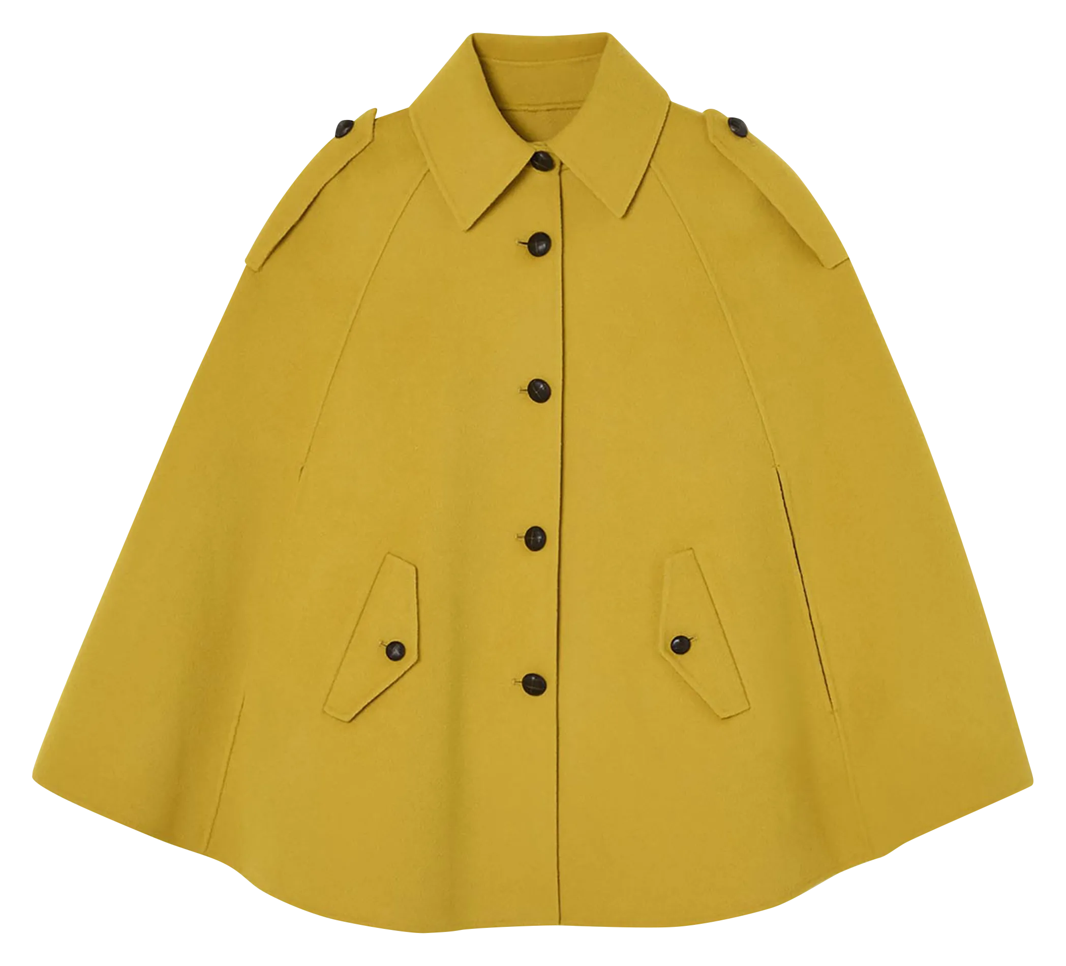 Manteau col classique en laine mélangée Jaune MAJORELLE